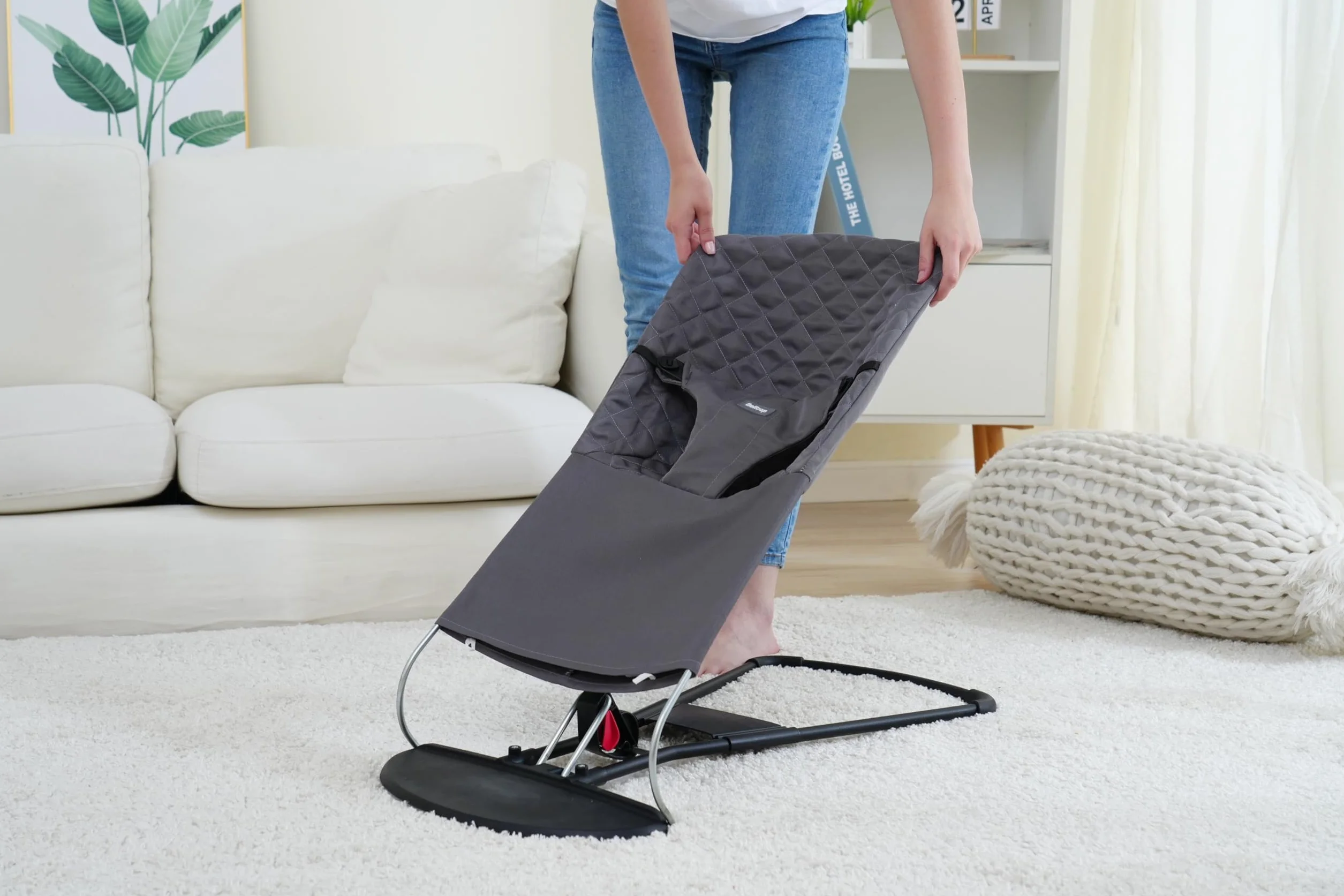 Beltop by Cover kompatybilny z Babyjorn Bouncer: Balance & Bliss - hipoalergiczne siedzisko z tkaniny poliestrowej - szare