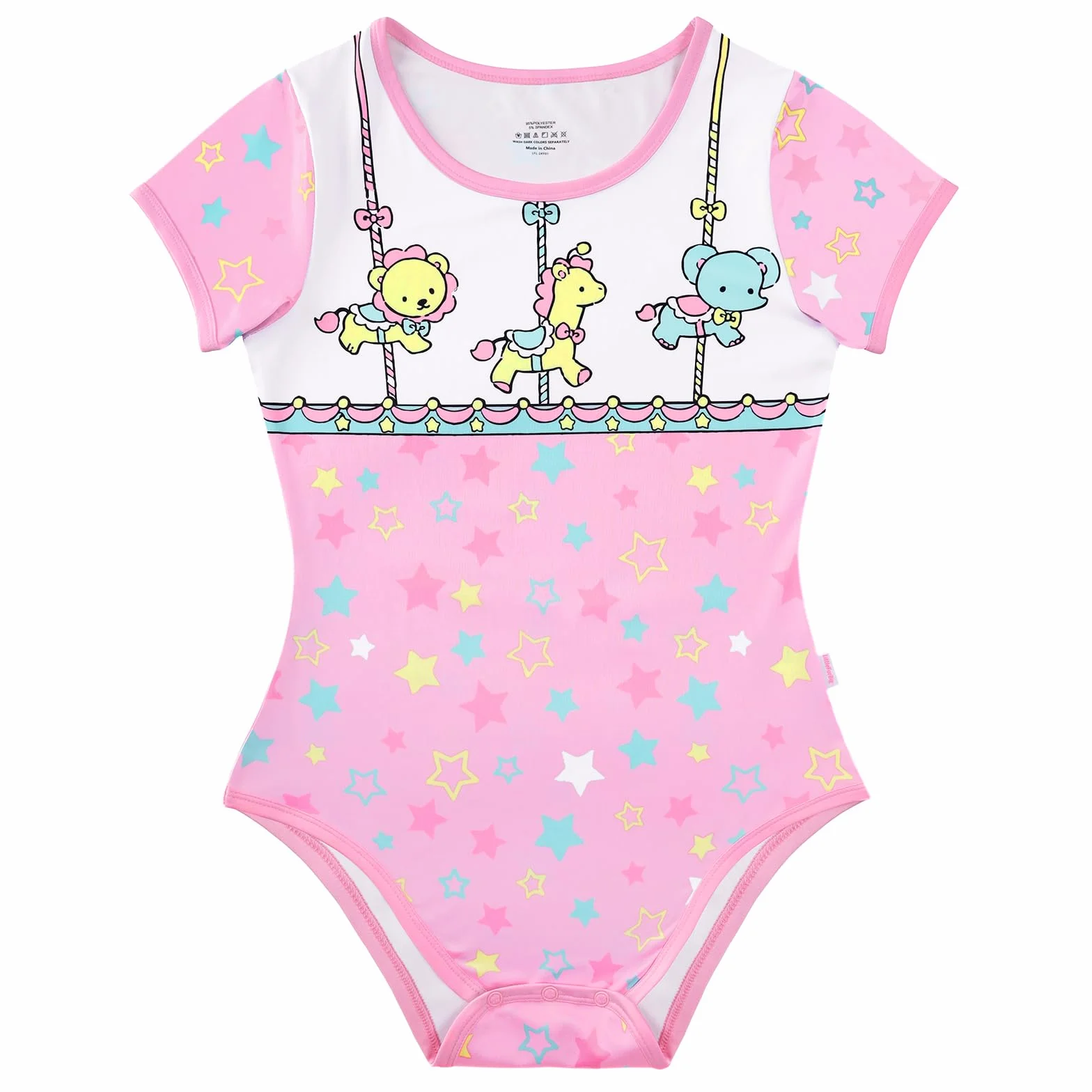 LittleForBig Jedwabiste śpioszki Onesie Piżama Bodysuit - Mały cyrk Kombinezon Body