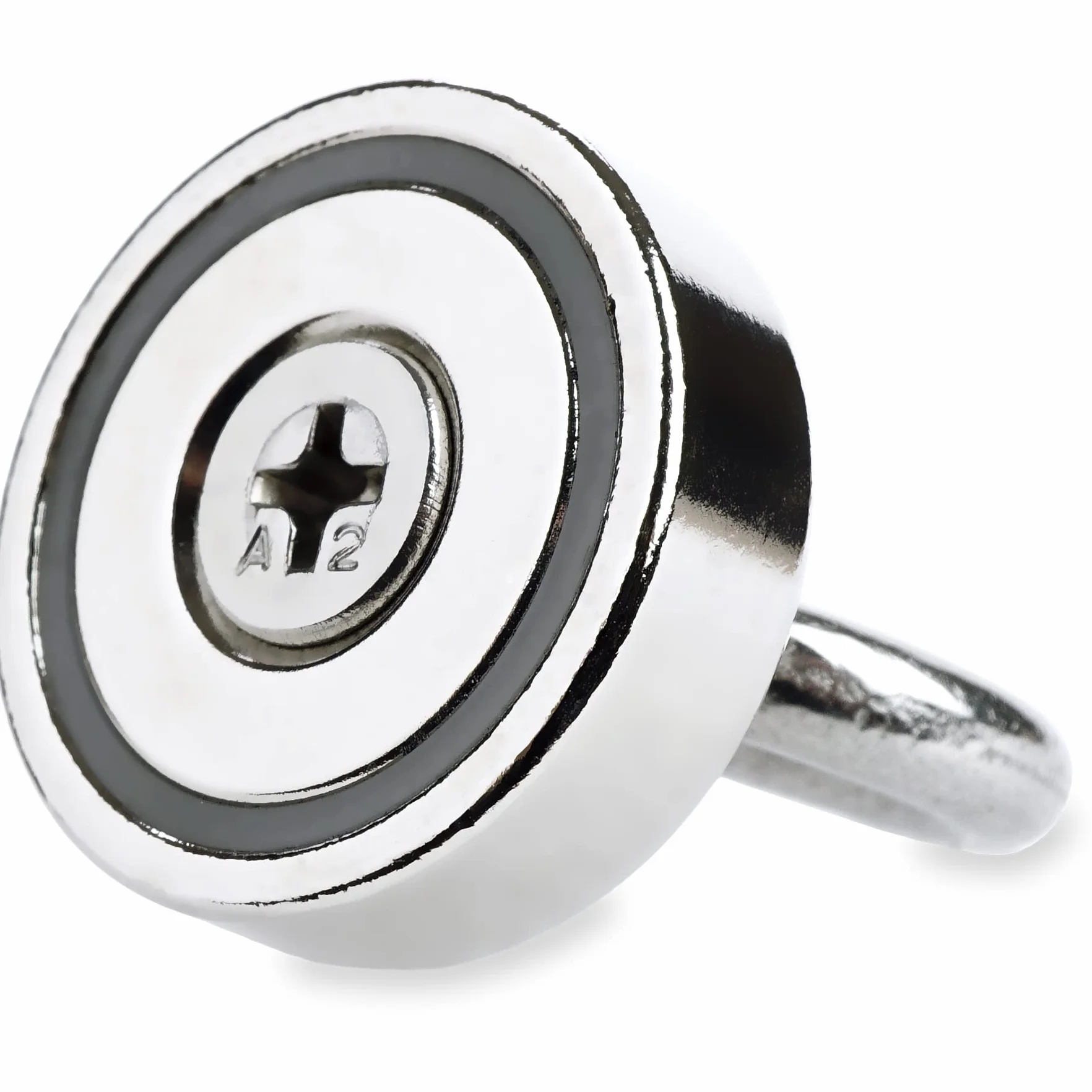 Sensei 3 sztuki Magnes neodymowy oczkowy Ø25 x H32 mm, bardzo mocny magnes w obudowie stalowej 20 kg udźwigu, magnes haczykowy