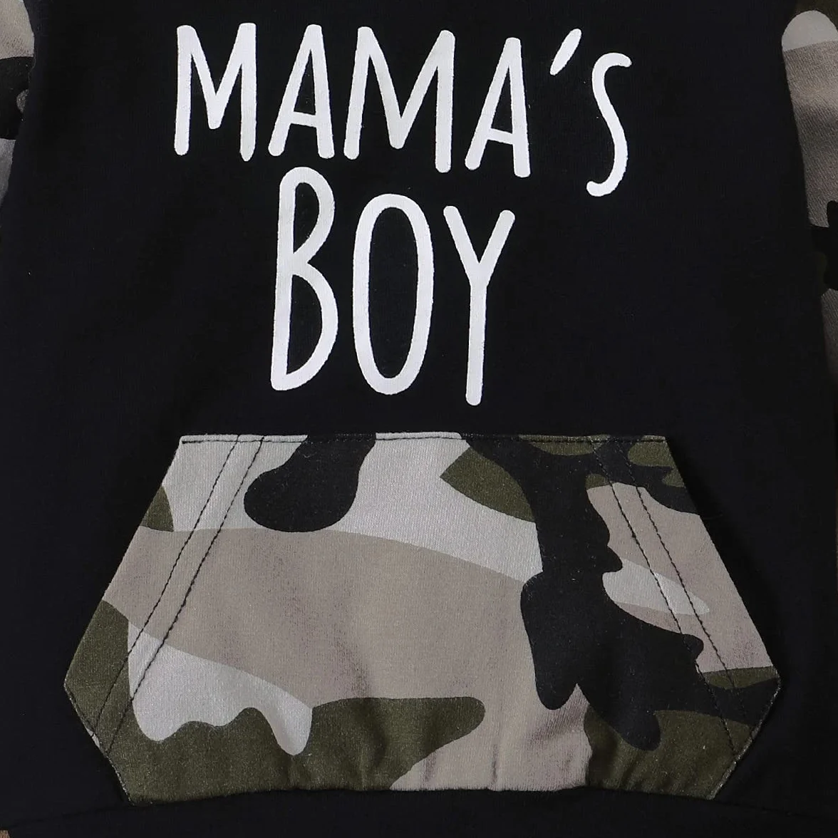 Verve Jelly Toddler Kids Boys Baby Girls Odzież z długim rękawem Mama's Boy Girl bluza z kapturem Bluza Top + spodnie kamuflażowe Sweatsuit zestaw jesiennych strojów