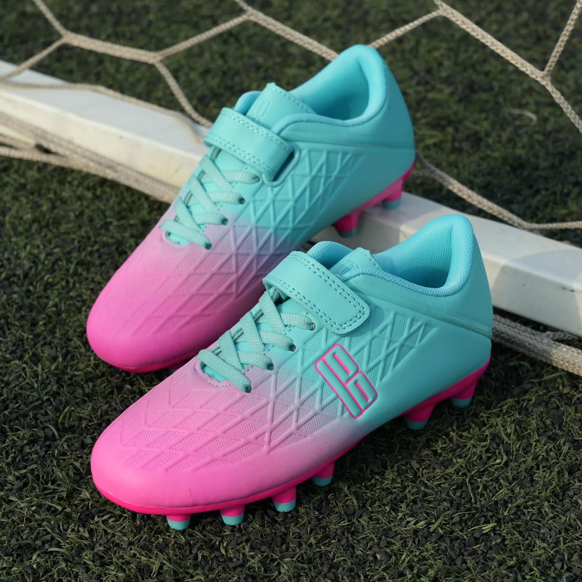 JABASIC Buty piłkarskie dla dzieci Firm Ground Football buty dla chłopców i dziewczynek, buty piłkarskie ze skarpetkami