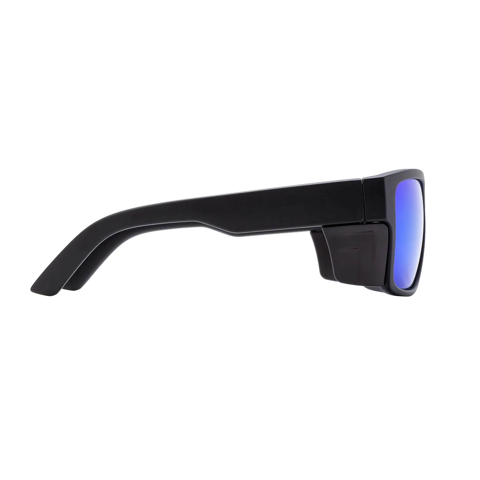 Okulary ochronne dla mężczyzn, czarne, matowe, polaryzacyjne, zgodność z normą ANSI Z87+, ochrona przed promieniowaniem UV, zielone lustro, szer. 141 mm x szer. 145 mm x wys. (50 mm)