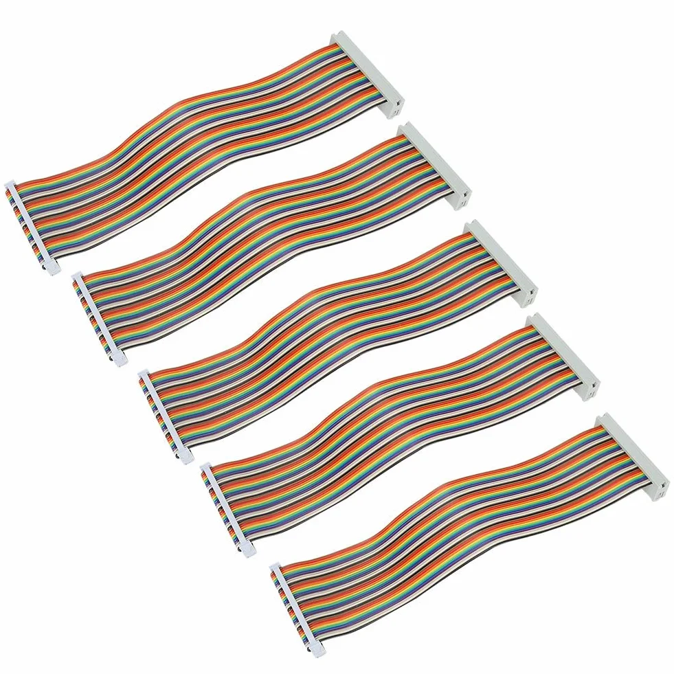 5 sztuk Kabel GPIO, męski na żeński 40-pinowy płaski kabel taśmowy, do (7,9 cala)(Mężczyzna na kobietę)
