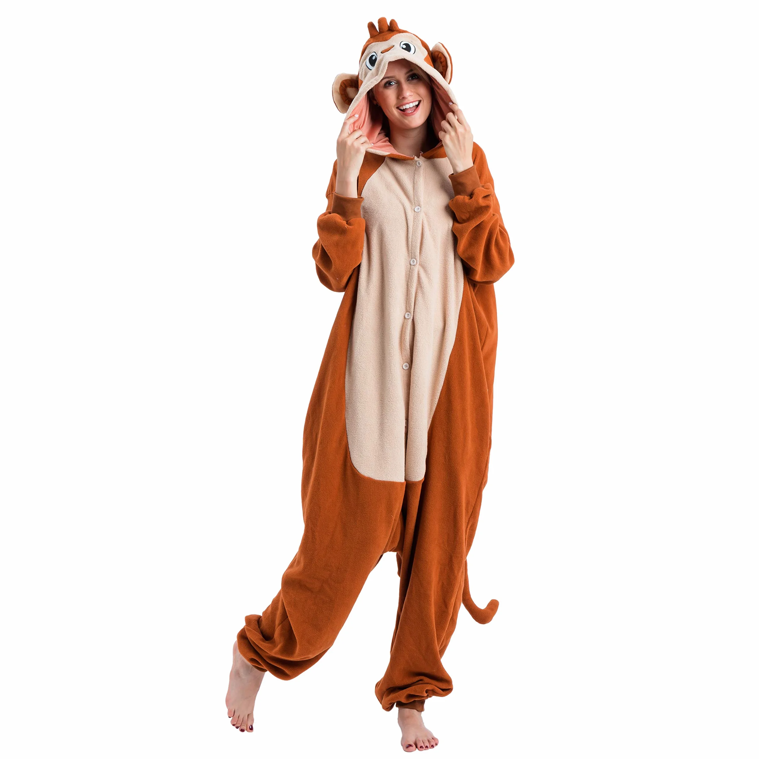 Spooktacular Creations Pluszowy kombinezon dla dorosłych unisex, Małpa, M