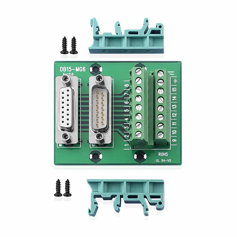 D-SUB DB15 wtyczka / gniazdo Header Breakout Board listwa zaciskowa wtyczka M / F (DB15-MG6 adapter)