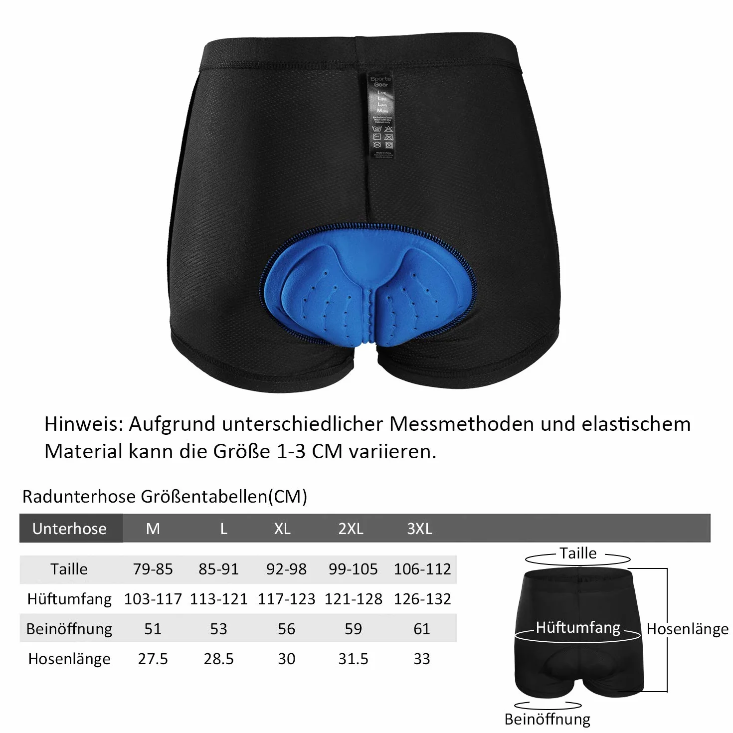 Męskie spodenki rowerowe z wkładką żelową 3D