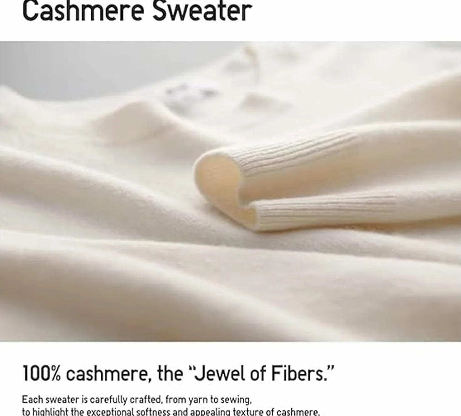 Damski sweter z wełny kaszmirowej z długim rękawem okrągły dekolt