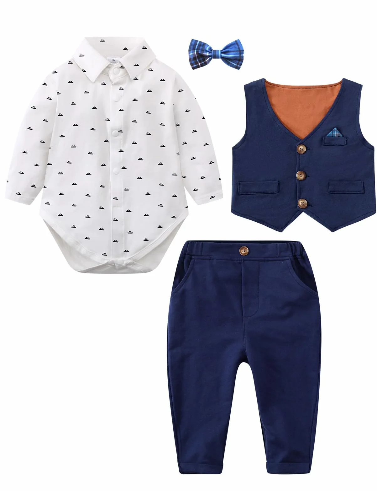 mintgreen Baby Suit Boy, 3Częściowy Strój Formalny Pozew o Chrzest Dżentelmen Tuxedo Koszula i Kamizelki + Spodnie