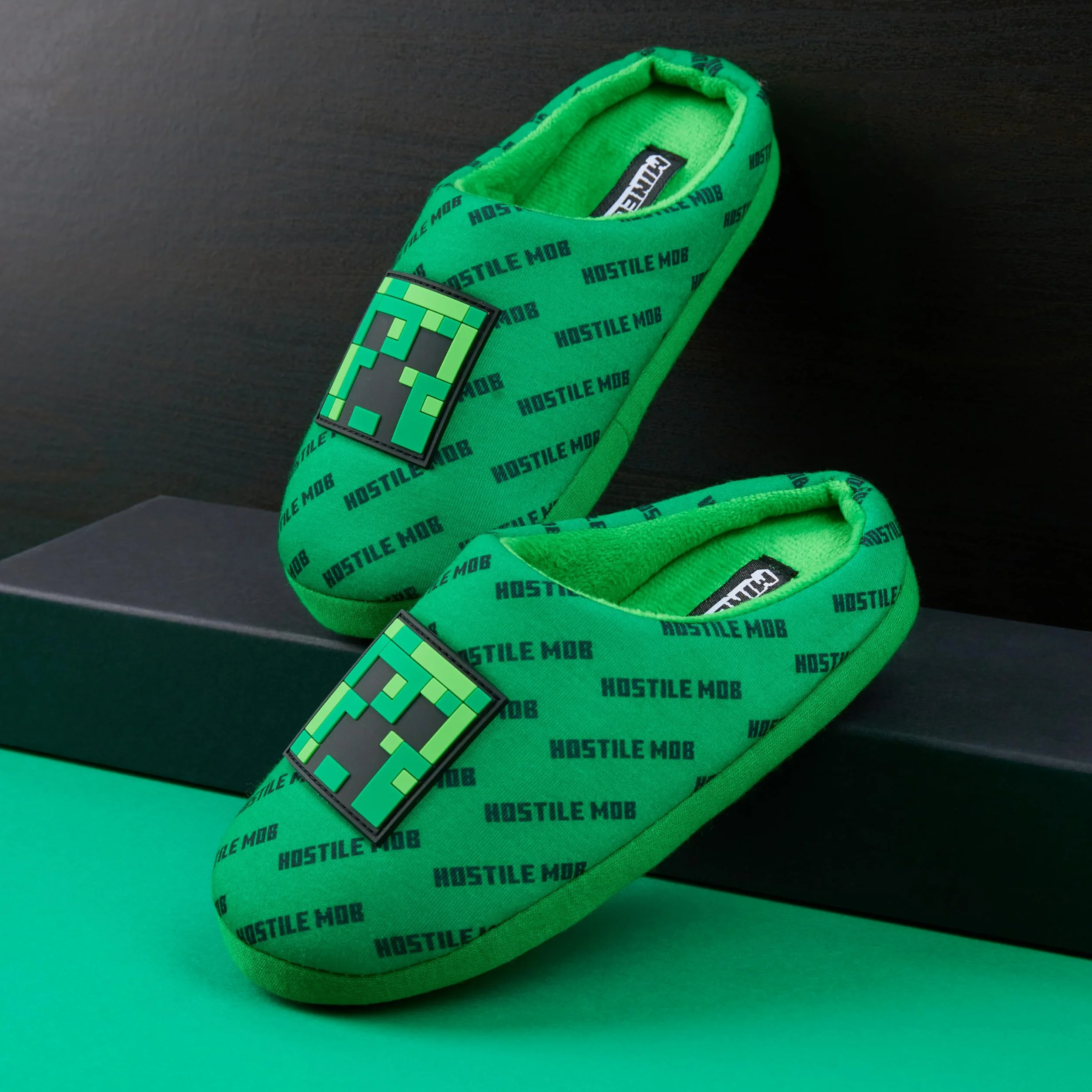 Minecraft Kapcie dziecięce domowe 3D Creeper