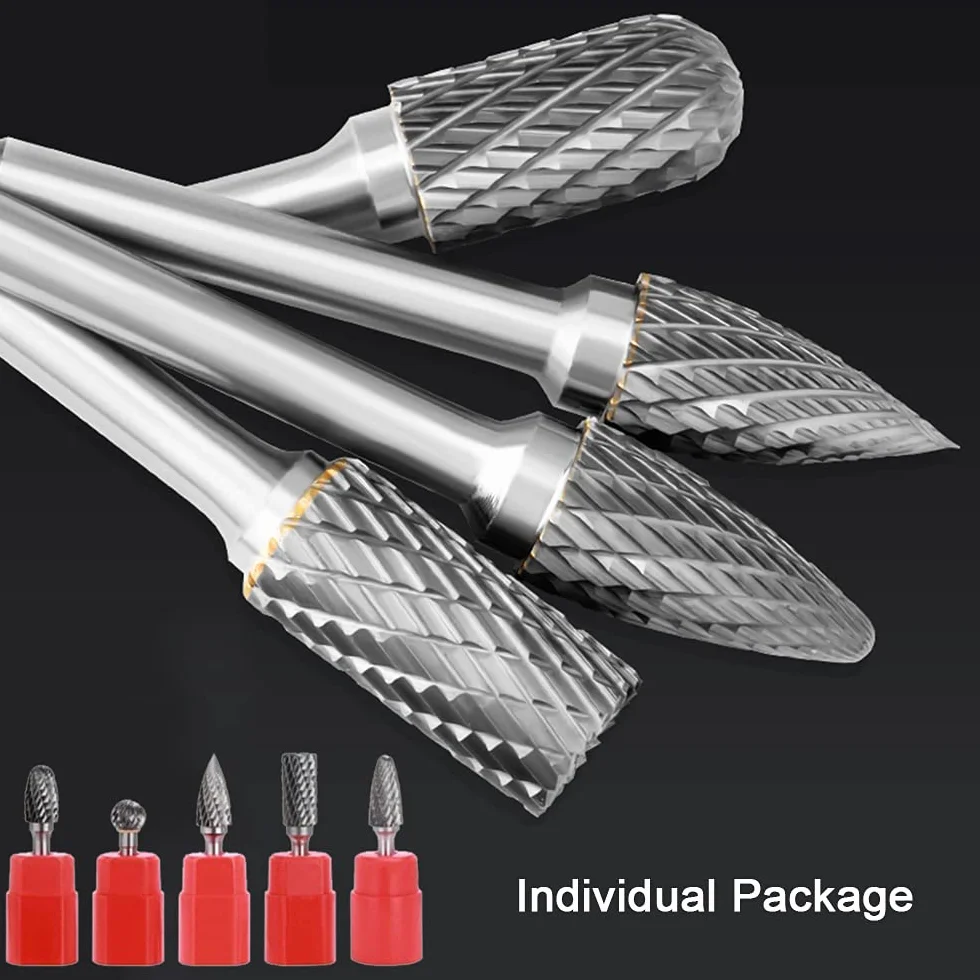 Wiertarka 5stk – Frez Metal Ołówki Zestaw Wiertarka Bit diamentowe frezy Rotary Plik Wolfram Stal Narzędzia Obrotowy Burr(6 x 10mm).