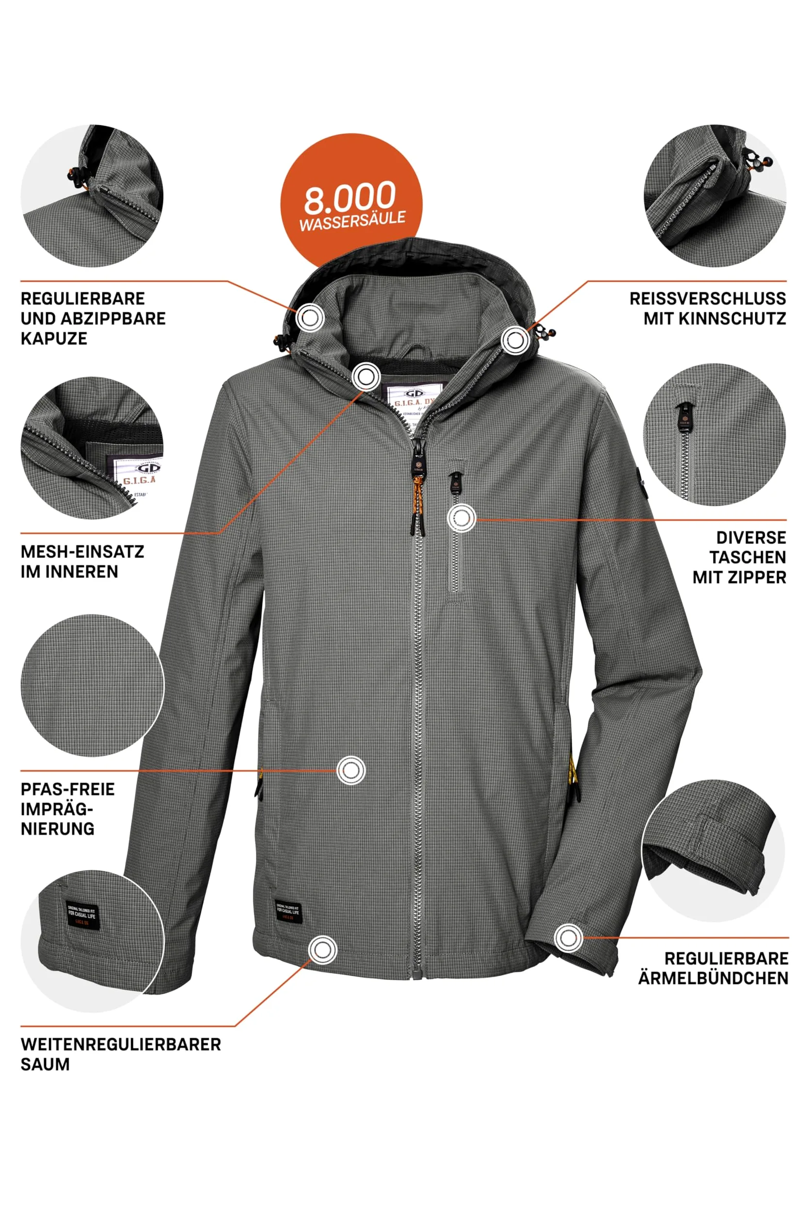 G.I.G.A. DX Kurtka softshell/kurtka outdoorowa z odpinanym kapturem Mężczyźni Gs 82 Mn Sftshll Jckt