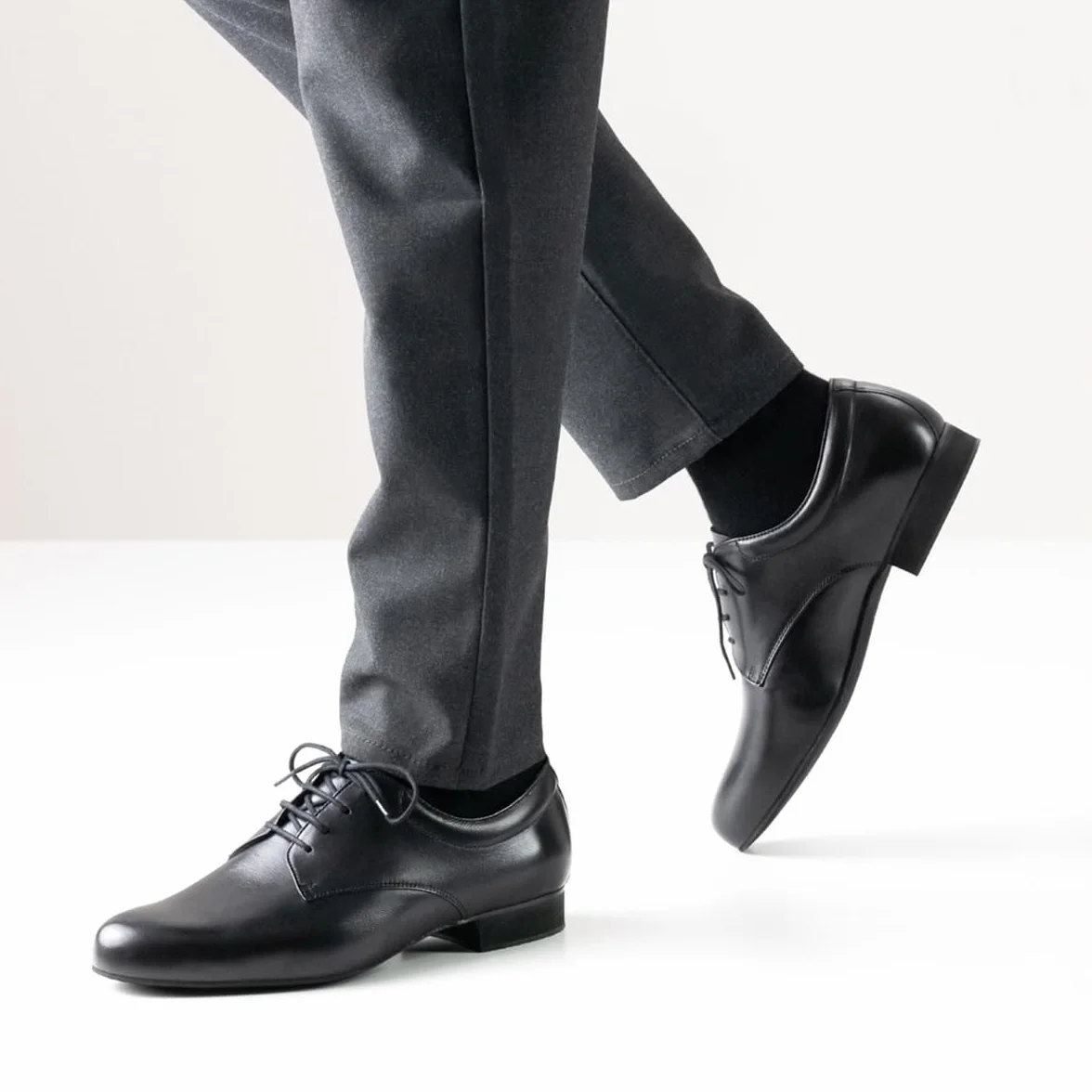 Werner Kern - męskie buty do tańca 28048 - skórzane czarne - z wkładką