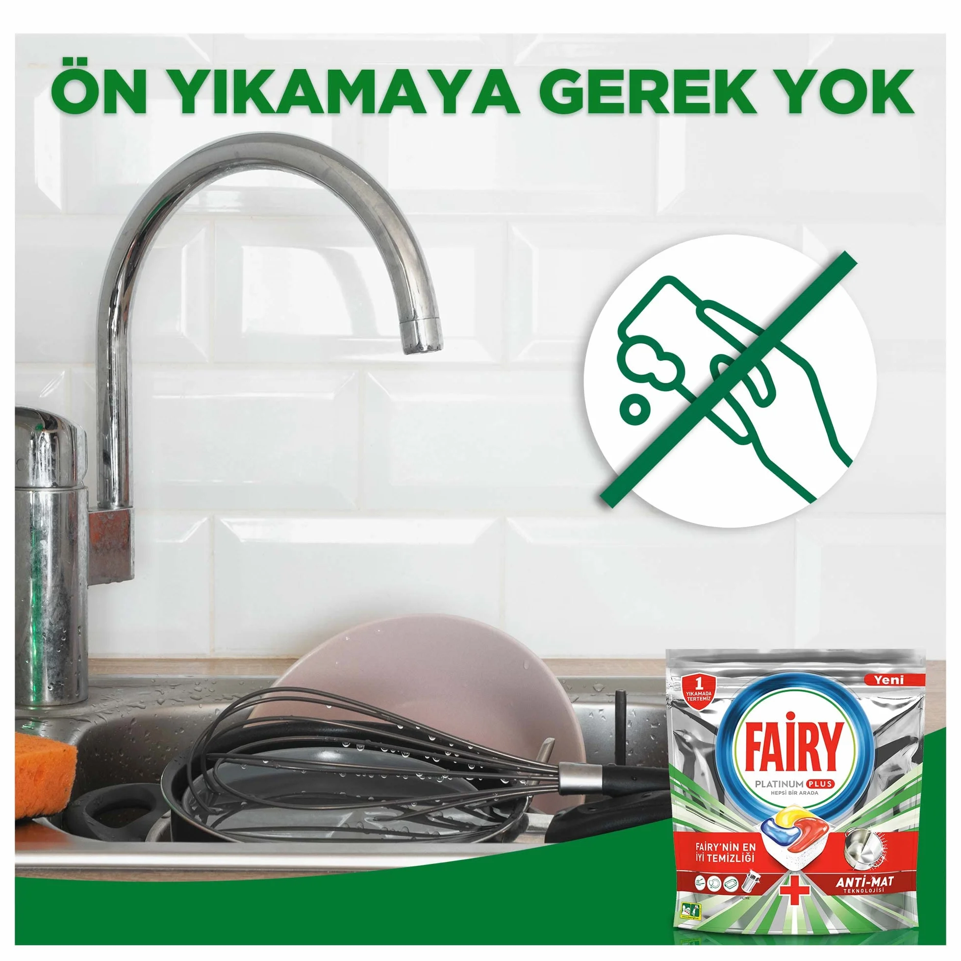 Fairy Platinum Plus All In One, Kapsułki do zmywarki, Lemon, 106 sztuk (2 x 53 szt.), Tabletki czyszczące