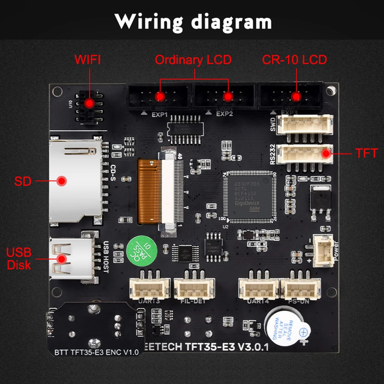 BIGTREETECH TFT35 E3 V3.0.1 wyświetlacz dotykowy Ender 3, idealny zamiennik do płyty głównej SKR MINI E3 V2.0 SKR 2 Board