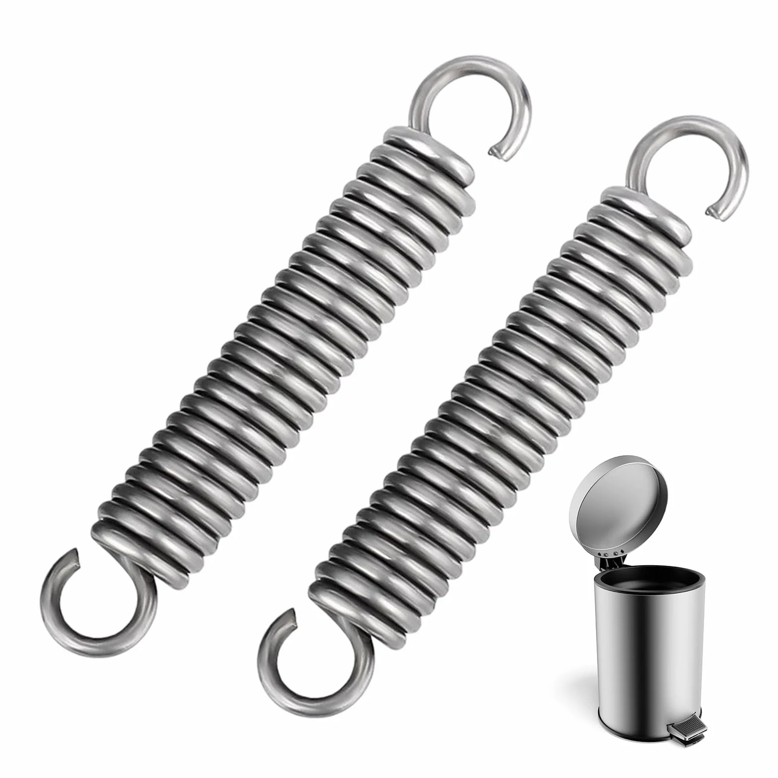 2 sztuki sprężyn naciągowych z hakiem stal szlachetna sprężyna naciągowa 50 mm średnica zewnętrzna 10 mm średnica drutu 1,2 mm maksymalna siła ciągnąca 3,2 kg 1,2 x 10 x 50 mm