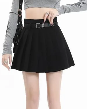 Damskie Letnie W Jednolitym Kolorze Z Wysokim Stanem Casual College Style Plisowana SpóDnica A Line