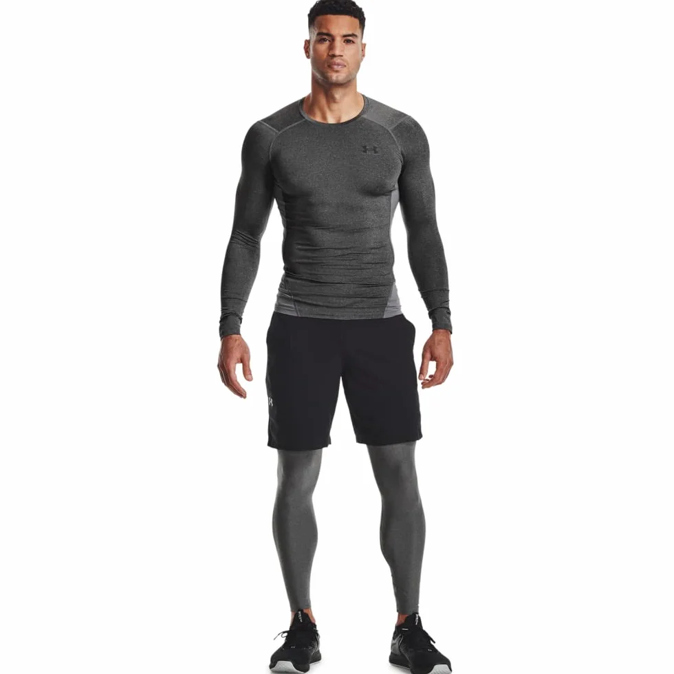 Under Armour Mężczyźni UA HeatGear Legginsy, Carbon Heather/Black, M