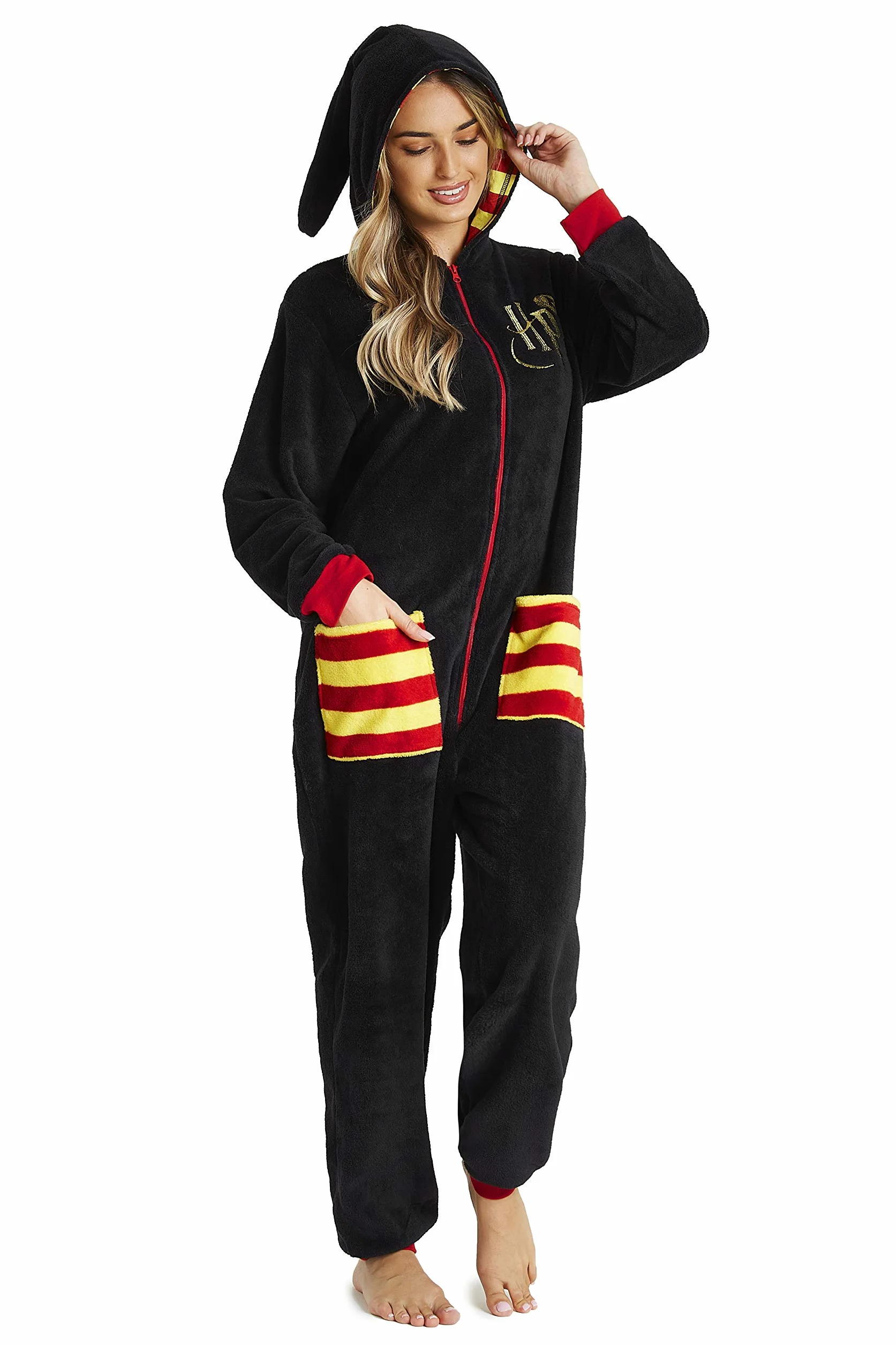 Harry Potter Jednoczęściowy kombinezon dla kobiet, dorosły polar z kapturem S-XL, prezenty unisex
