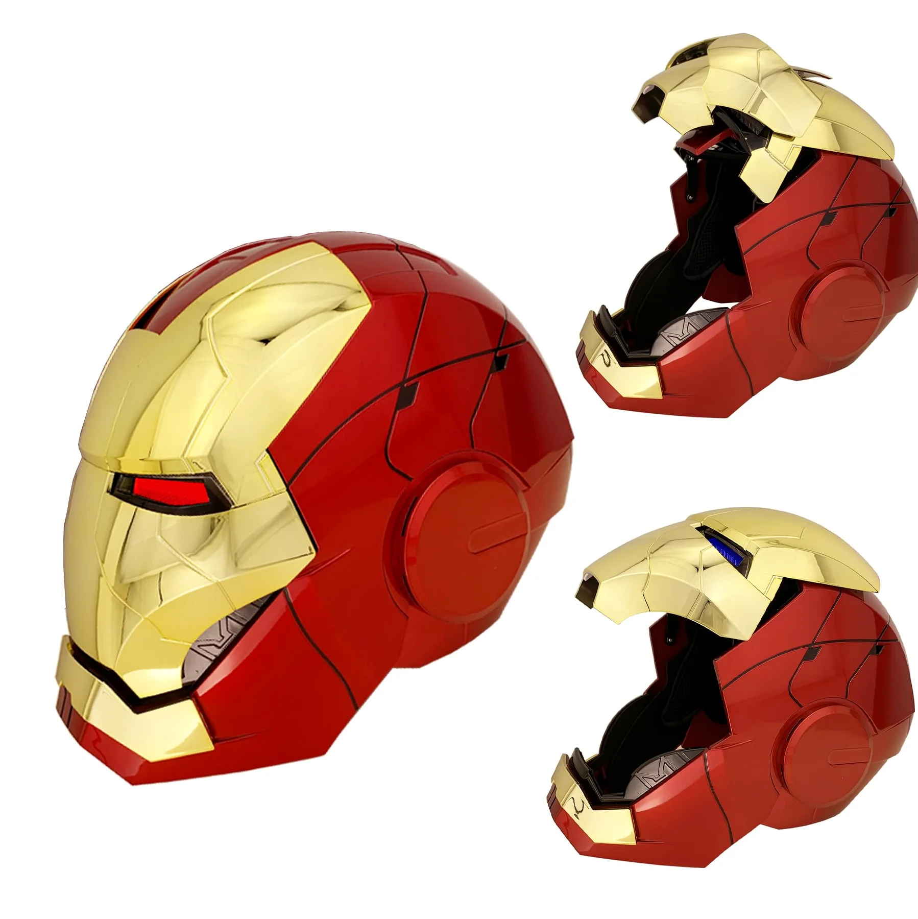 Autoking Iron-Man MK 5 kask z głosem Jarvis, pilotem zdalnego sterowania, maska otwierania/zamykania, 1:1, do noszenia dla dorosłych, maska superbohatera, rekwizyt filmowy, na Halloween, urodziny,