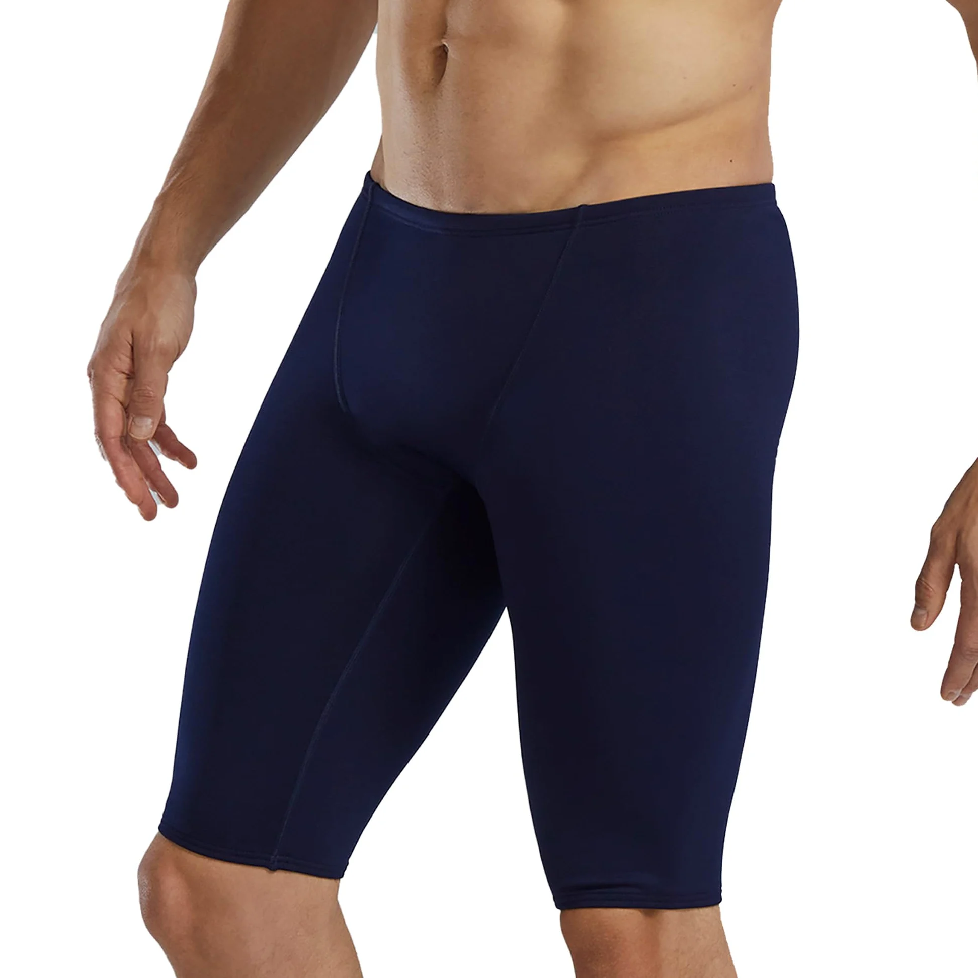 TYR Durafast Elite Solid Jammer Męskie kąpielówki, kolor granatowy/logo, rozmiar 42