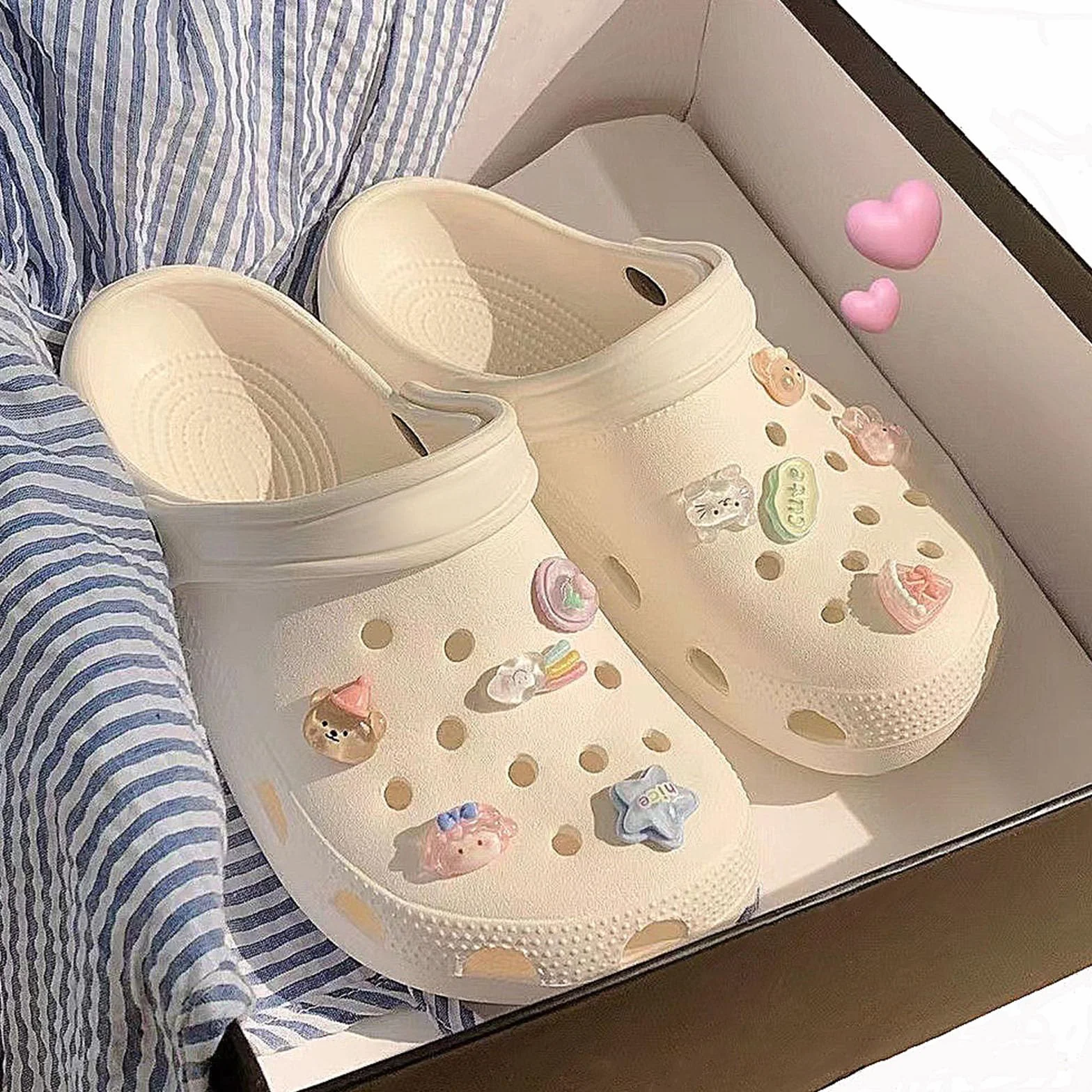 10 sztuk uroczych przypinek z kreskówek, przypinki do butów, naklejki Crocs, Charms z kreskówki, 10 sztuk, 1, Glina polimerowa, Agat