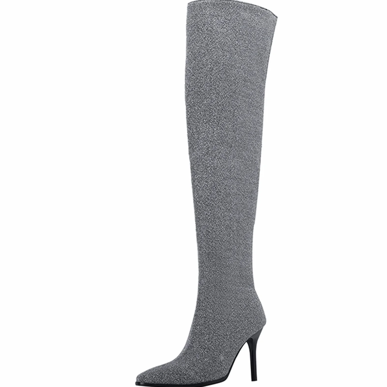 CUTEHEELS Seksowne damskie buty do ud, nad kolanem, z szpilkami i szpiczastym noskiem, na imprezy