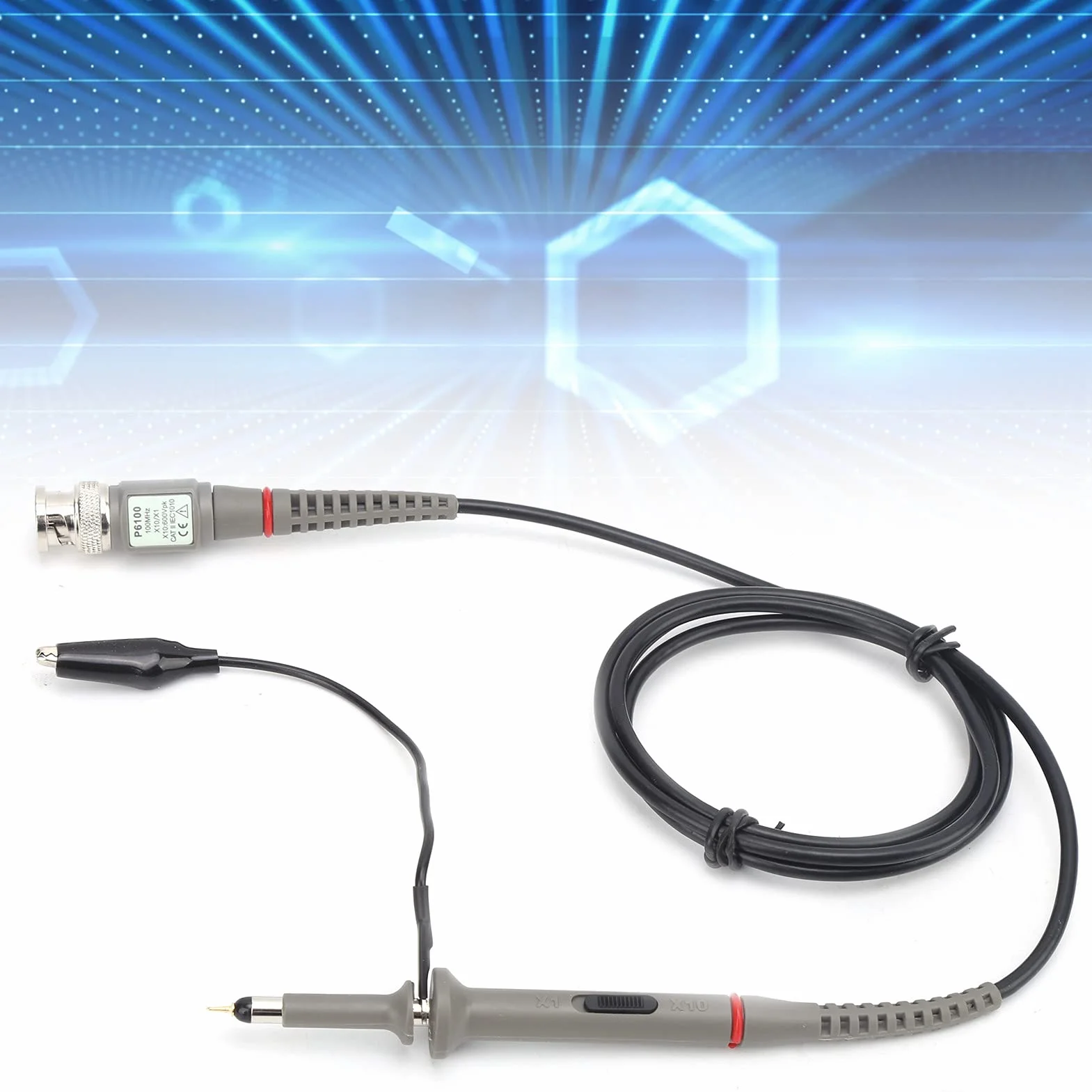 Sonda Testowa, Oscyloskop P6100 1X 10X 6 MHz-100 MHz Cyfrowe Profesjonalne Przenośne L Sondy Akcesoria do Instalacji Zamiennych Ogólnego Przeznaczenia