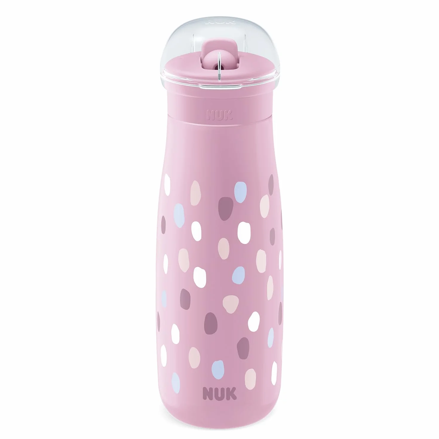 NUK Mini-Me Flip butelka do picia | z niegryzalną nasadką do picia 2 w 1 | zabezpieczona przed wyciekiem | 450 ml | od 12 miesięcy | bez BPA | 1 sztuka | kolor fioletowy