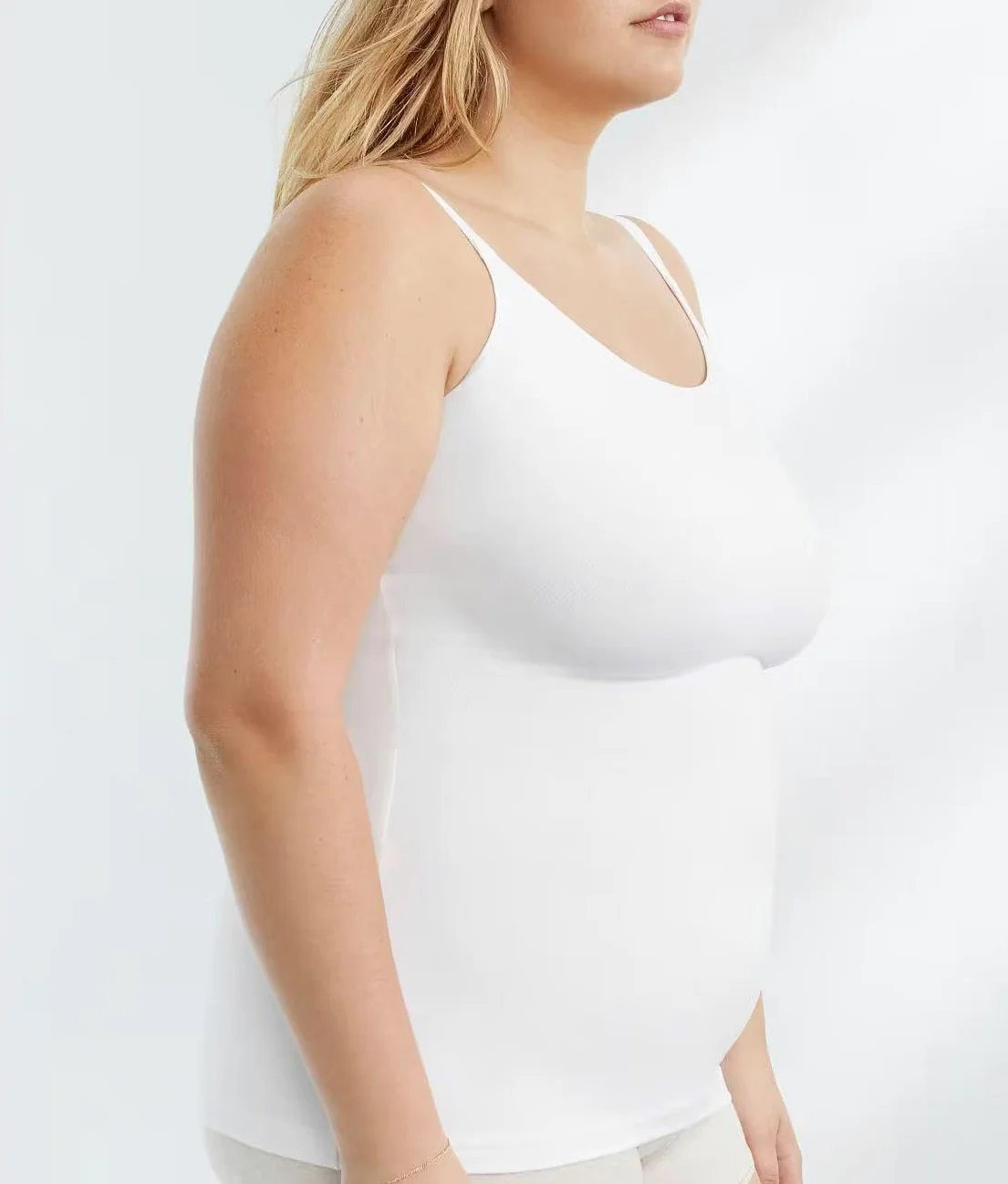 Damska bielizna modelująca plus size tank top kompresyjny kontrola brzucha wycięcie dekolt topy bez rękawów bezszwowe topy Cami