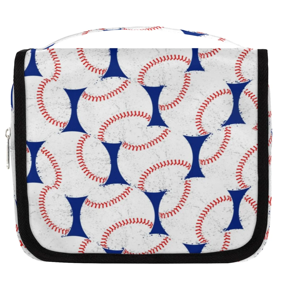 Baseballowy wzór podróżna kosmetyczka bejsbolówka design torba do mycia uniseks wiszące przybory toaletowe organizer na kosmetyki kosmetyki, wielobarwny, Jeden rozmiar