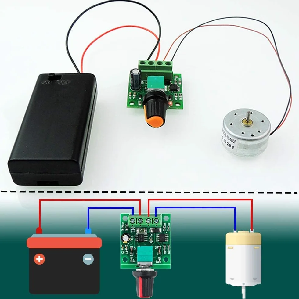 RUNCCI-YUN 2 szt. 1,8 V 3 V 5 V 6 V 7,2 V 12 V 2 A PWM PWM, regulator prędkości obrotowej DC 12 V, przełącznik prędkości obrotowej silnika, przełącznik kontroler, regulator napięcia LED, kontroler prędkości