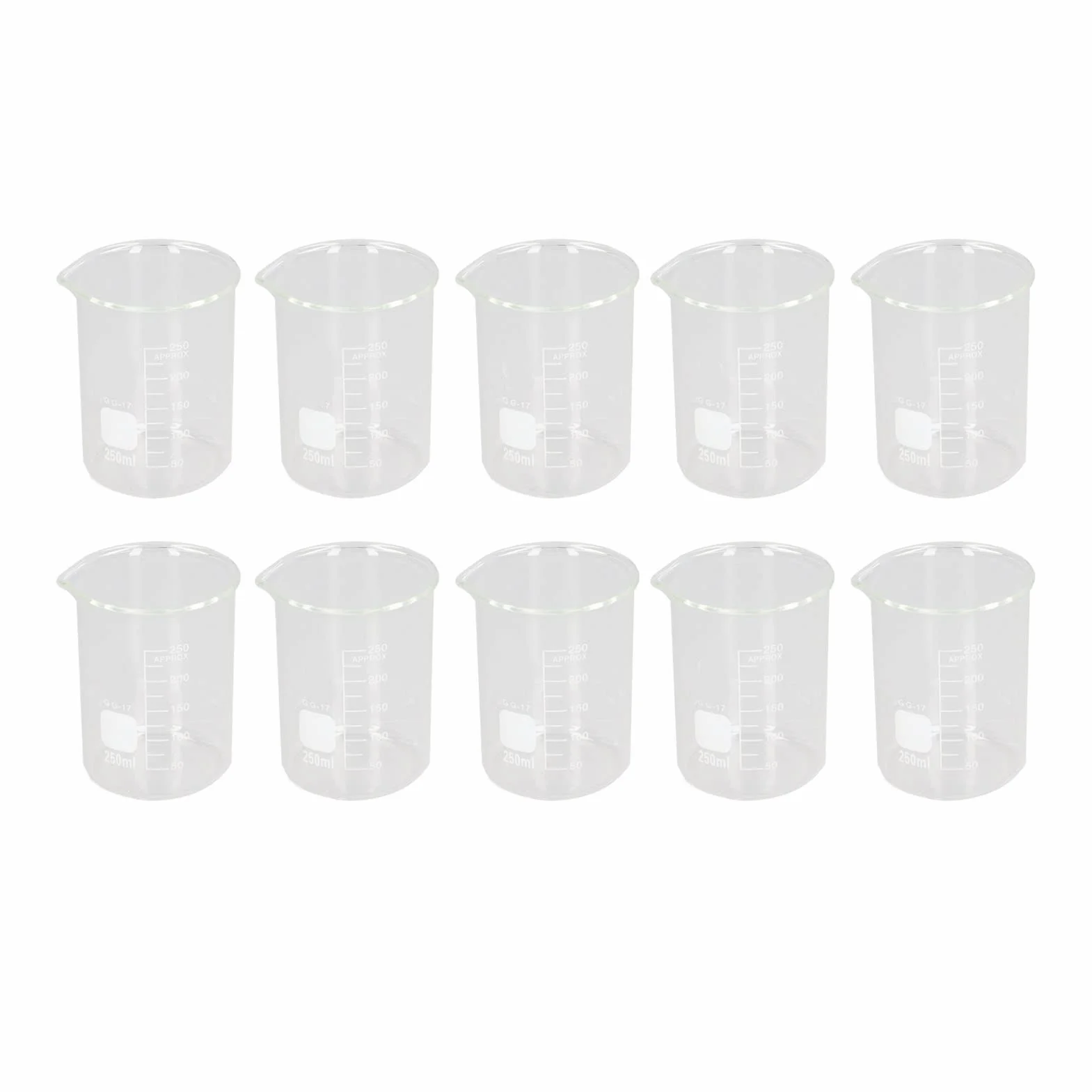 Fafeicy 10PCS Scientific Beaker Zestaw, Szkło Borokrzemowe, 250 Ml