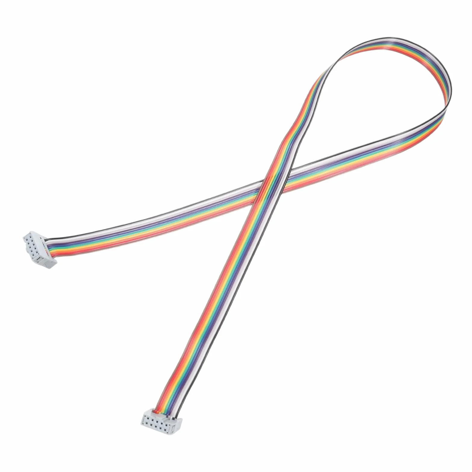 QUARKZMAN IDC tęczowy kabel płaski 2,54 mm Pitch 10 Pin kabel przyłączeniowy FC podwójna żeńska szara wtyczka do eksperymentu DIY 1 m długość 1 sztuka