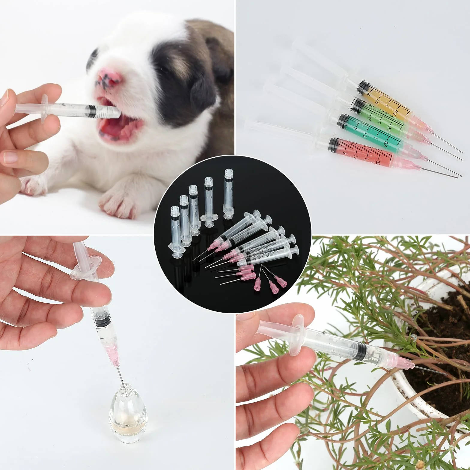 Zestaw strzykawek 2 ml z tępymi igłami 20 g, 10 sztuk, pojedynczo sterylnie uszczelnione tworzywo sztuczne, wielokrotnego użytku, mała plastikowa strzykawka do samodzielnego napełniania, do zastosowań