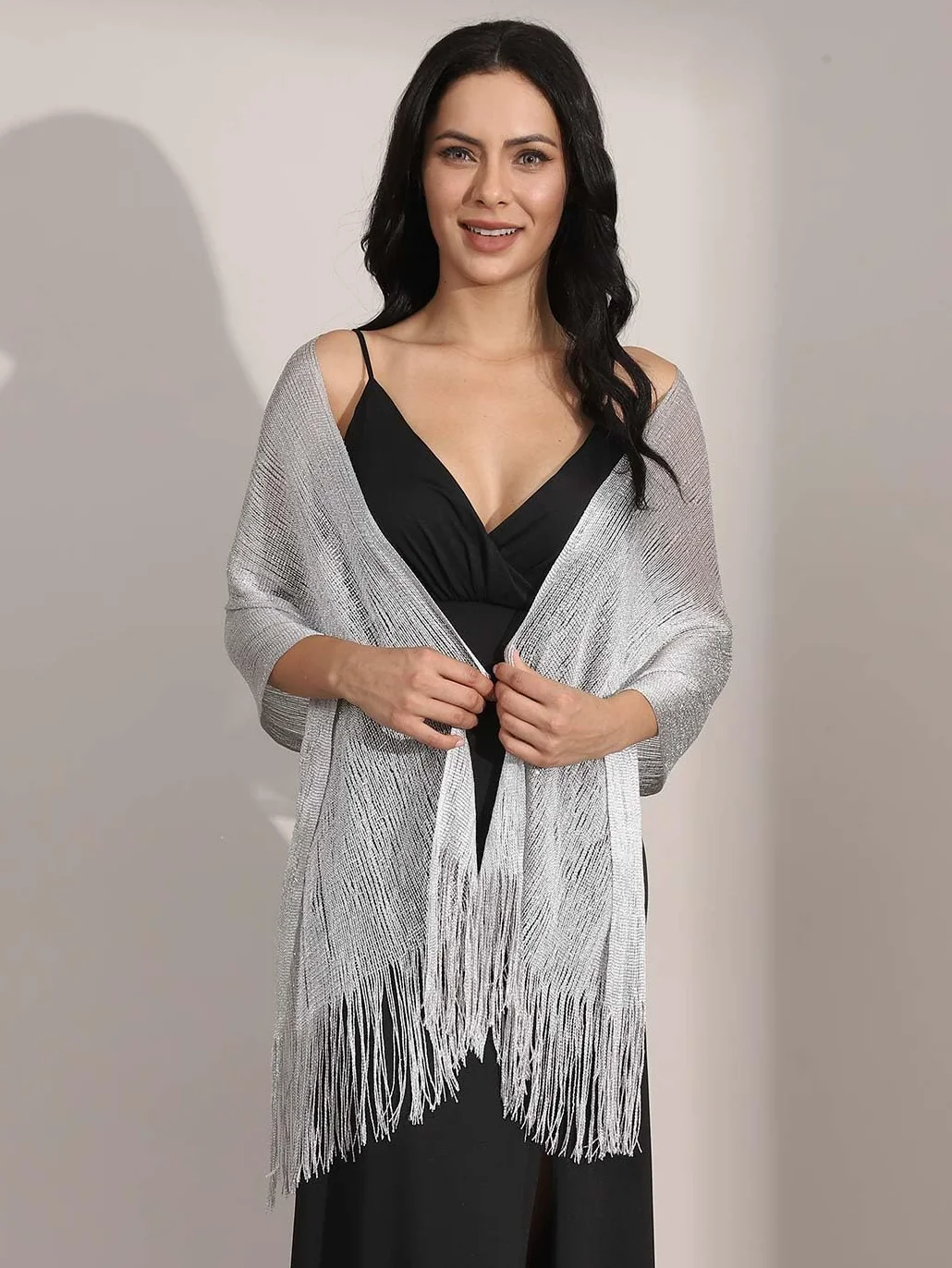Damski szal na wesele, metaliczne szale i szaliki na suknię wieczorową, elegancki szal, szal ślubny, dla kobiet