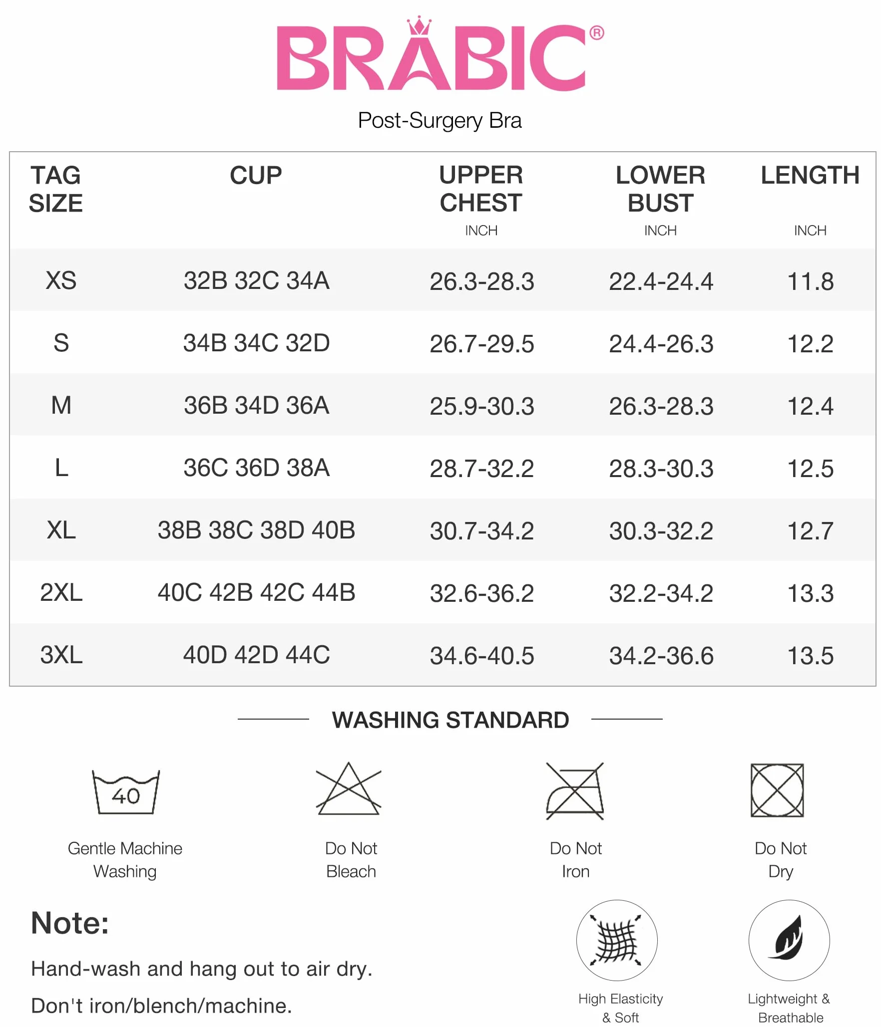 BRABIC Women's Front Closure Bra Post-Surgery Posture Corrector Shaper Tops with Breast Support Band (Beige, L)