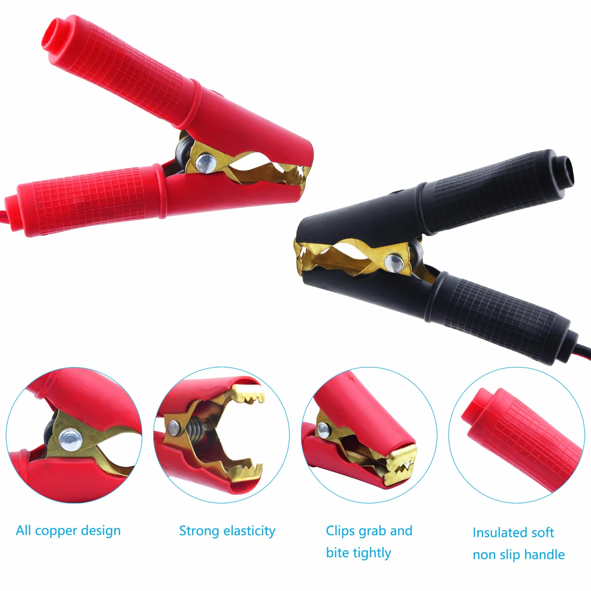 Alligator Clip to O-Ring Terminal kabel z bezpiecznikiem 20 A, 14 AWG 12 V-24 V O Ring Terminal na akumulatorze, zaciski krokodylkowe, kabel do akumulatora samochodowego, falownika (3 m)