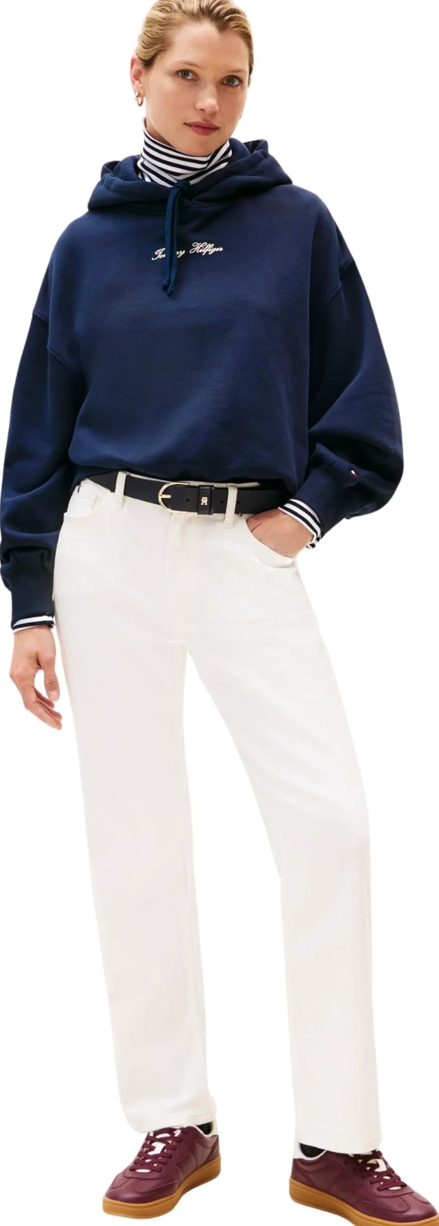 Tommy Hilfiger Bluza z kapturem Kobiety Classic Script Fleece Hoodie Ww0ww47459