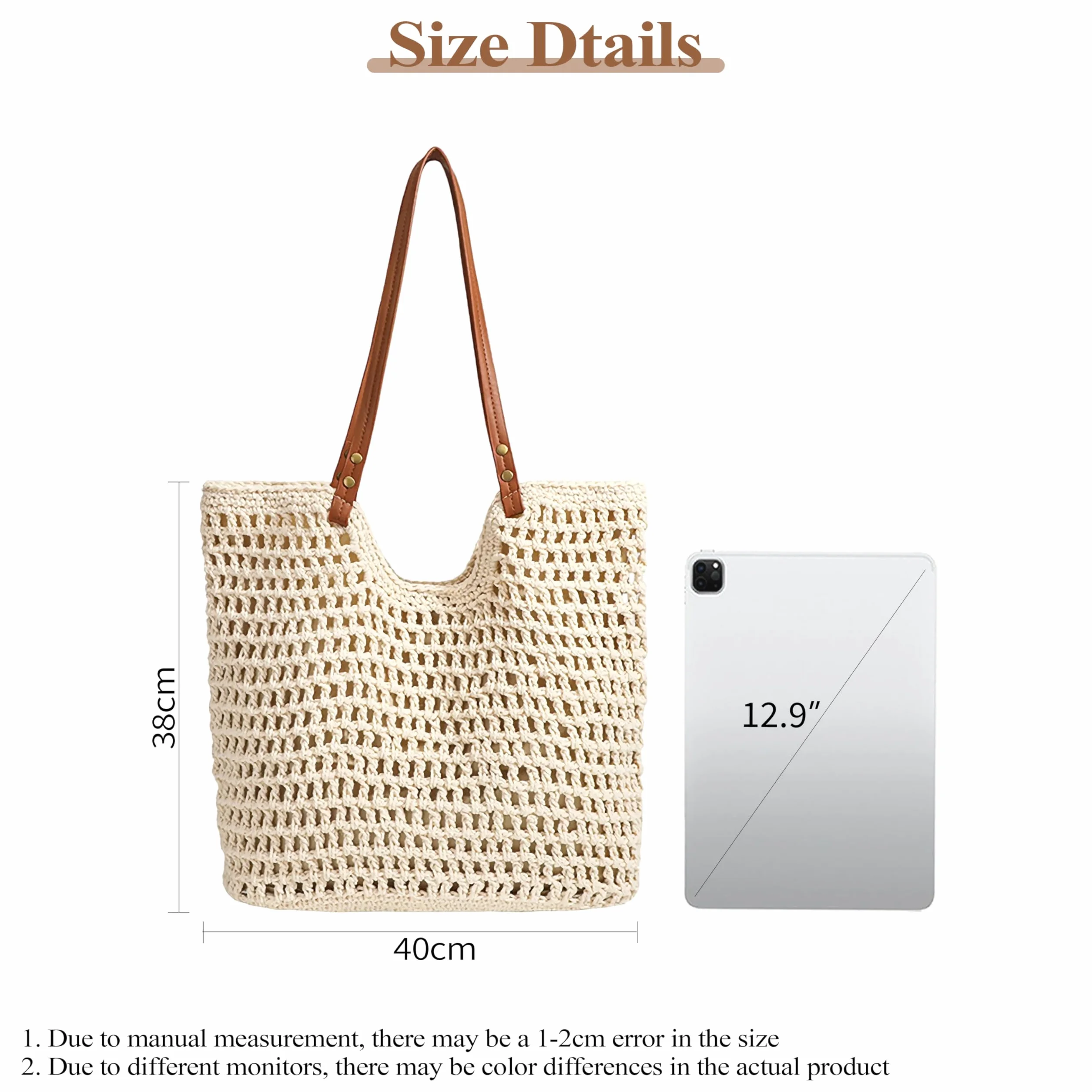 Damska dzianinowa torba na ramię Boho Sea Bag plażowa pleciona tote hobo