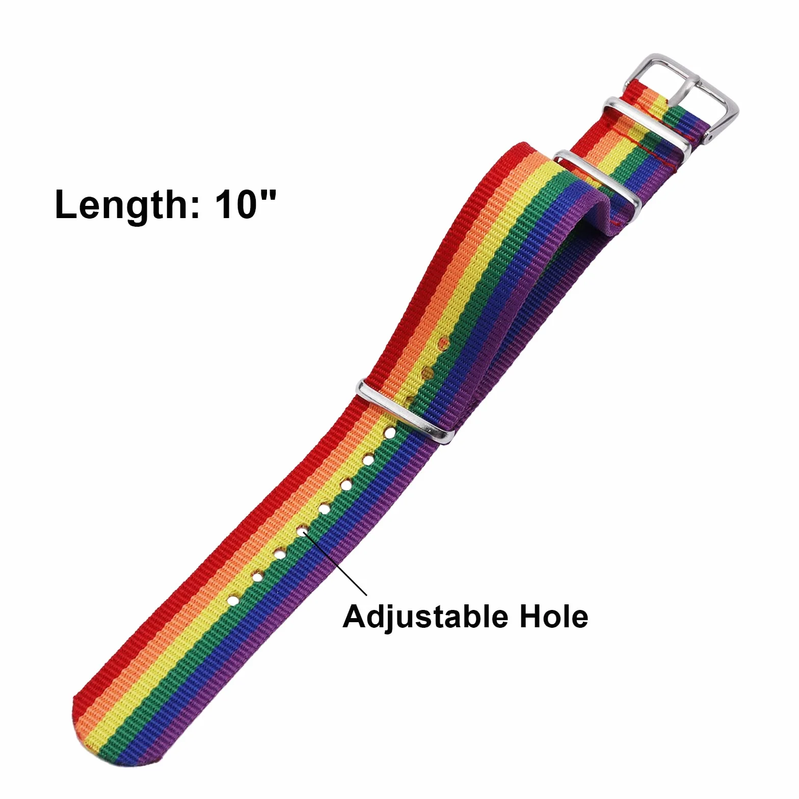 MWOOT 10 sztuk LGBT Gay Pride bransoletki, tęczowe bransoletki, regulowana opaska przyjaźń akcesoria, miesiąc dumy, kolorowa bransoletka unisex, 25 cm, nylon, 25 cm, Nylon
