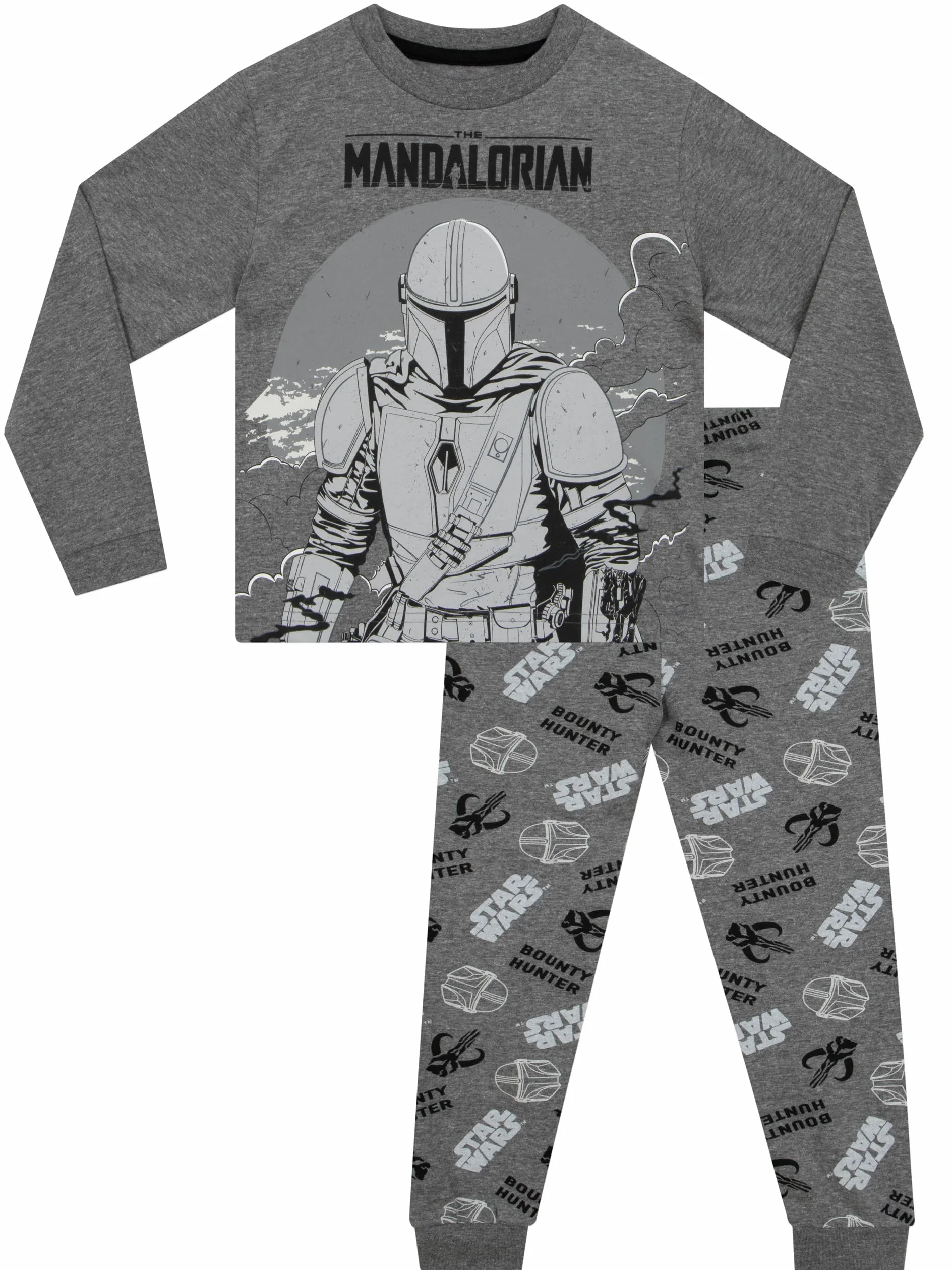 Piżamy Star Wars dla Chłopców | Długi Komplet Piżam The Mandalorian dla Dzieci | Krótkie Bawełniane Piżamy dla Chłopców