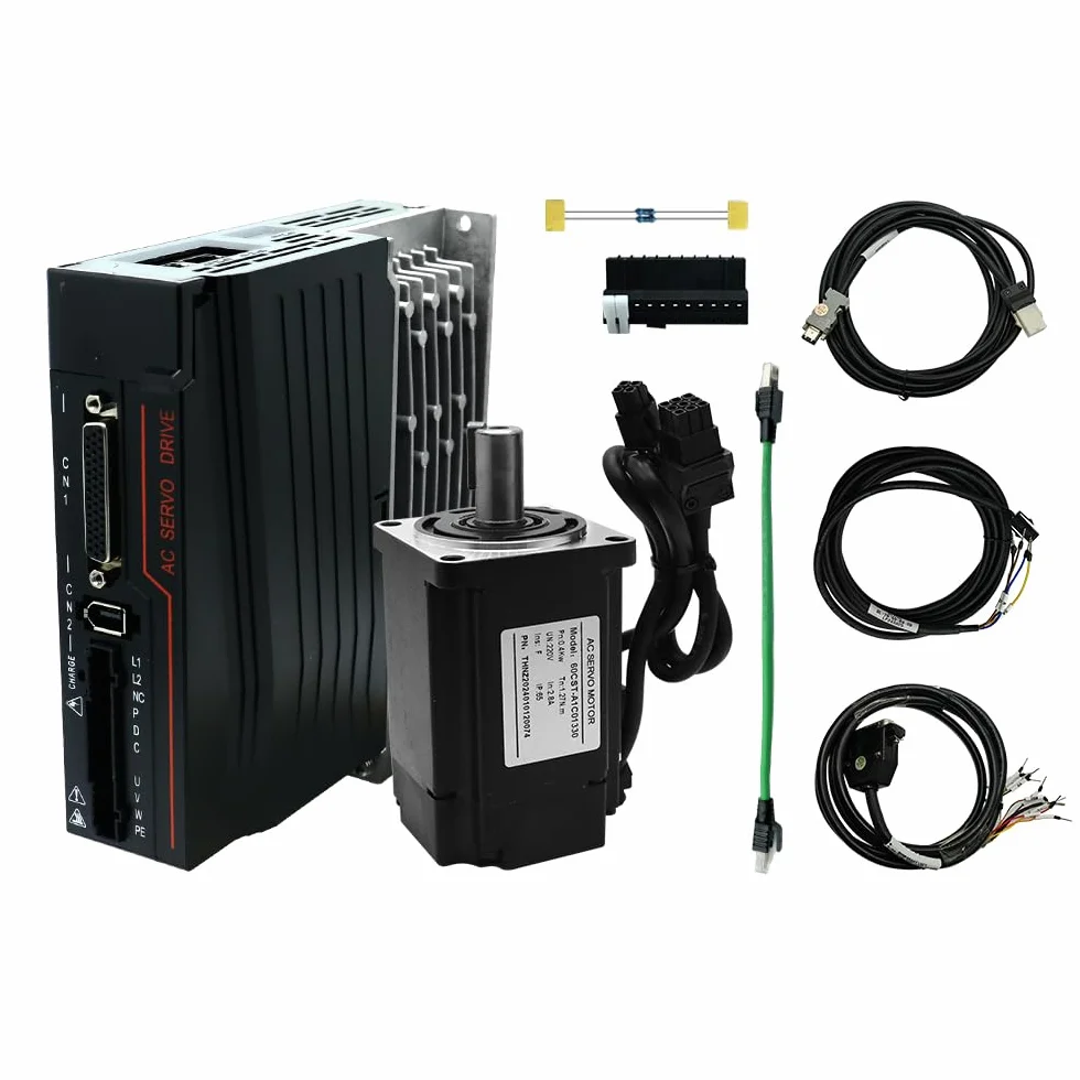 Silnik serwo 60CST-A1C01330 400W 1.27N.m 2.8A AC Servo Drive HTNC-C30S-L15A-RABN-B Driver resistance 220V RS485 o wysokiej precyzji sterownik serwo magnetyczne (400W)