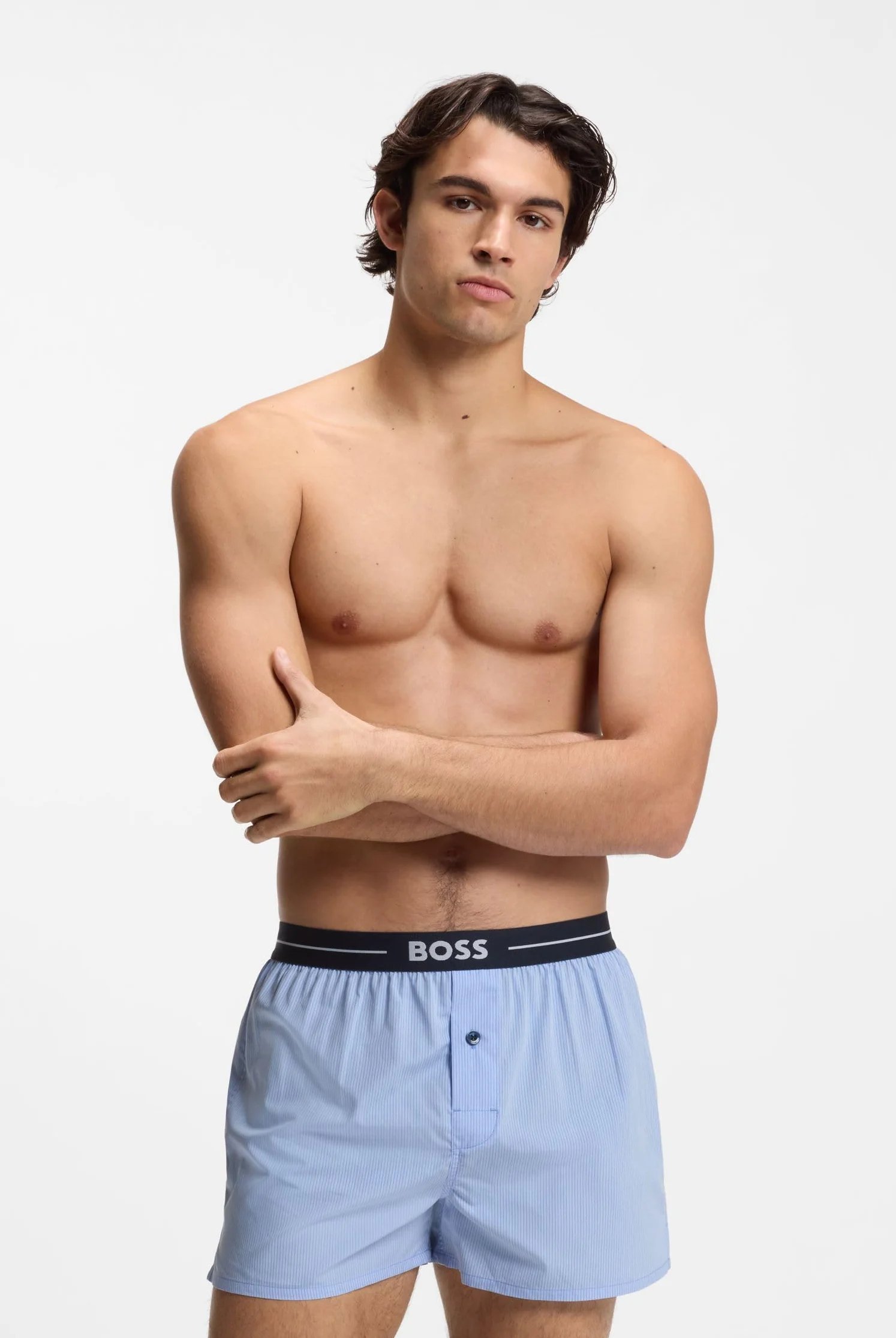 BOSS Męskie spodnie piżamowe 2P Boxer Shorts EW, New - Open Blue471, XL