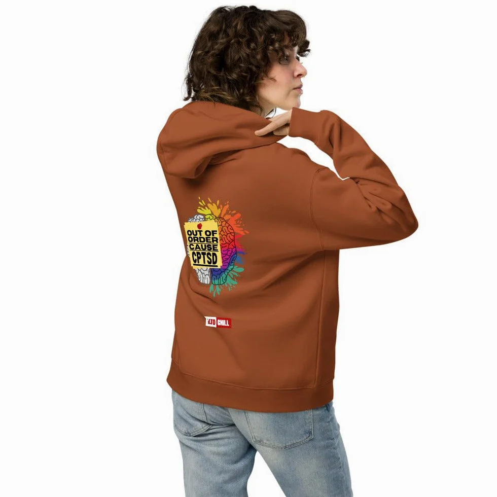 Złożone PTSD bluza oversize z kapturem duma świadomość prezent dla dorosłych