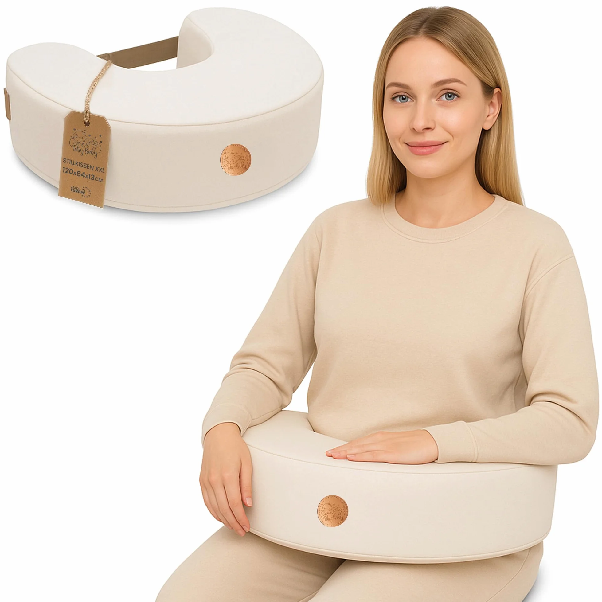 Mała poduszka do karmienia 120 cm - Kompaktowa poduszka do karmienia mała poduszka do karmienia piersią Nursing Breastfeeding Pillow na podróż Sen