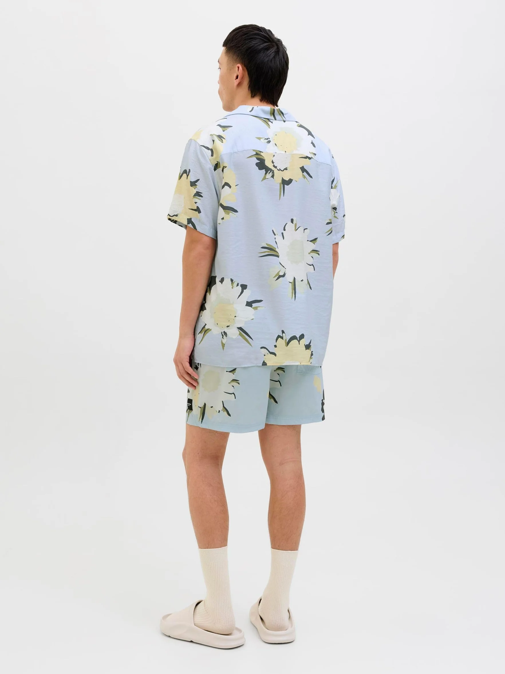 JACK & JONES Jortavira Marshall AOP Shirt Ss Oc25 męska koszulka, Skyway, L