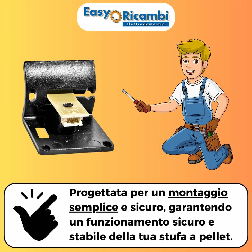 Easyricambi - Debimetr pieca na pellet, czujnik przepływu powietrza model LINX do Edilkamin 232770 295550, wymiary 45 x 28 x 7 mm (zamiennik wspornika czarnego)