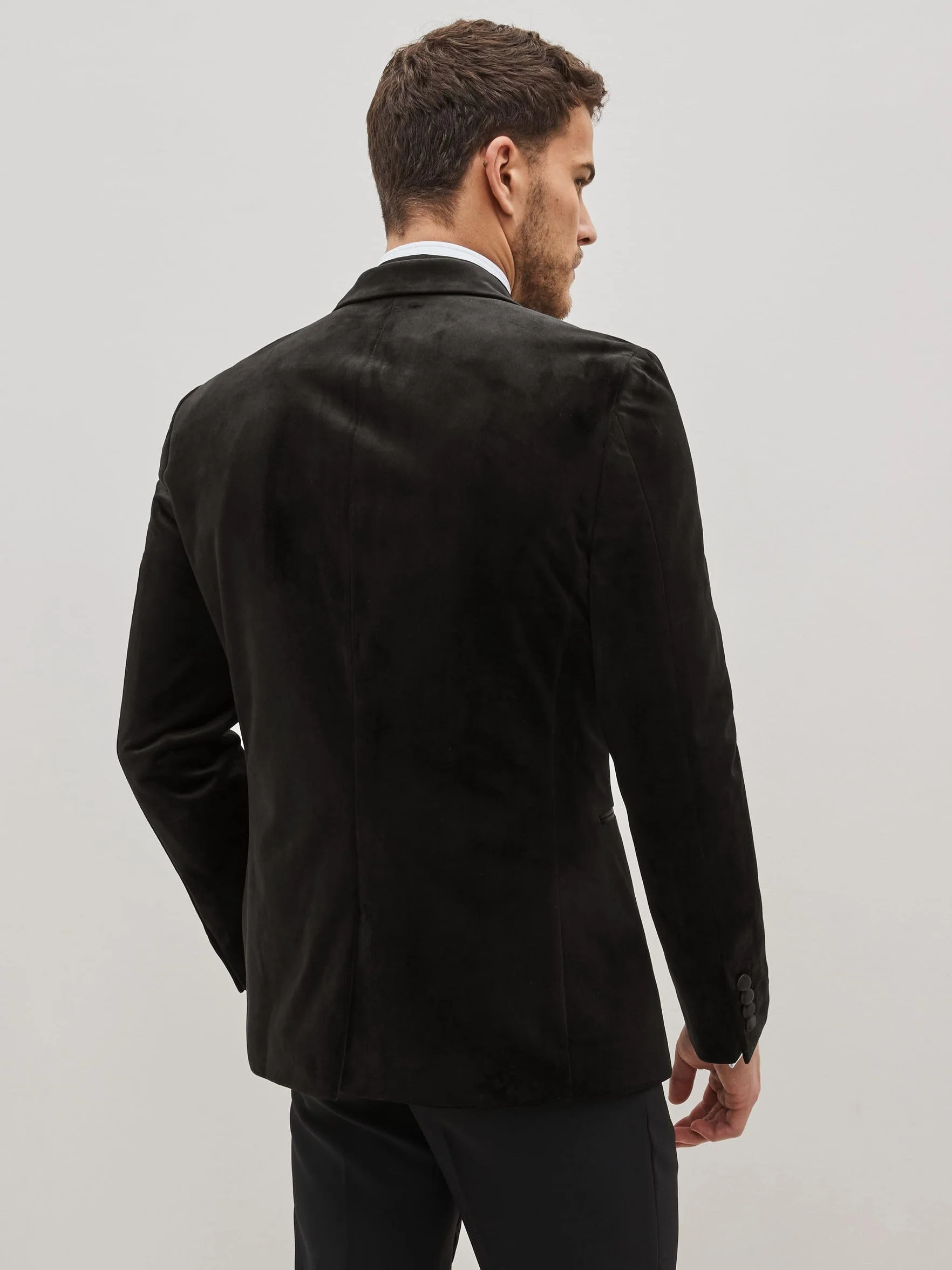 NEXT Aksamitna marynarka typu blazer o dopasowanym kroju