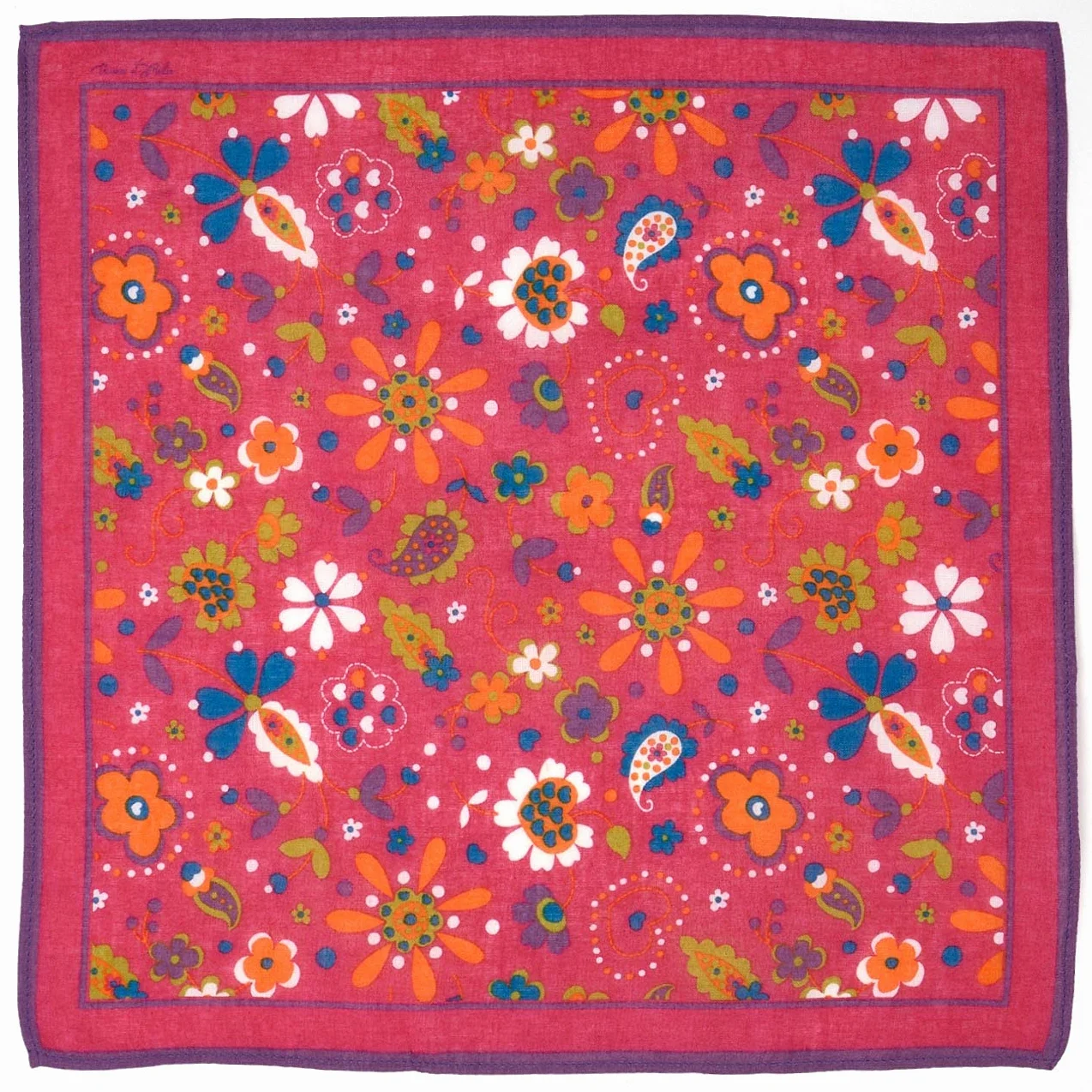 Cienkie drukowane chusteczki - Rozmiar 30cm x 30cm - 6 sztuk - 100% bawełna - model Sixties