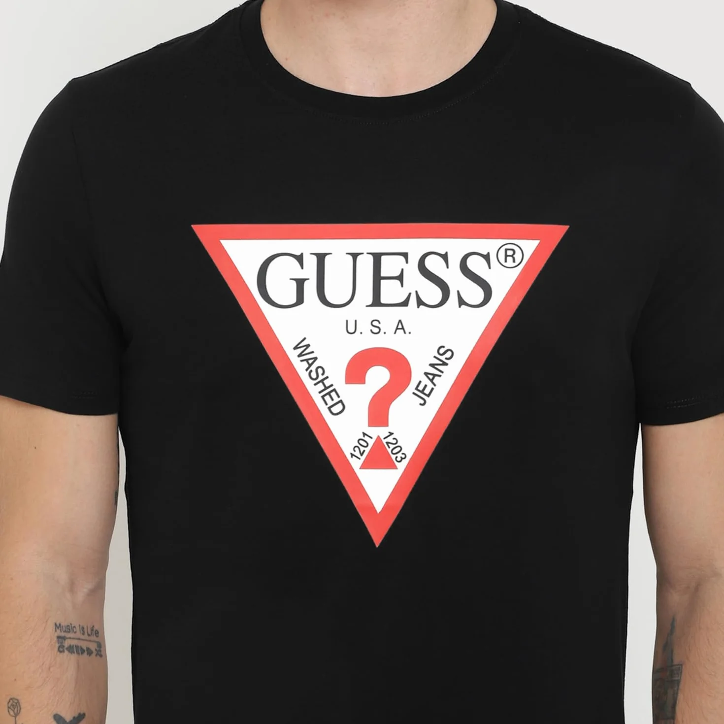 Guess T-shirt uomo logo triangolo grigio ES24GU23